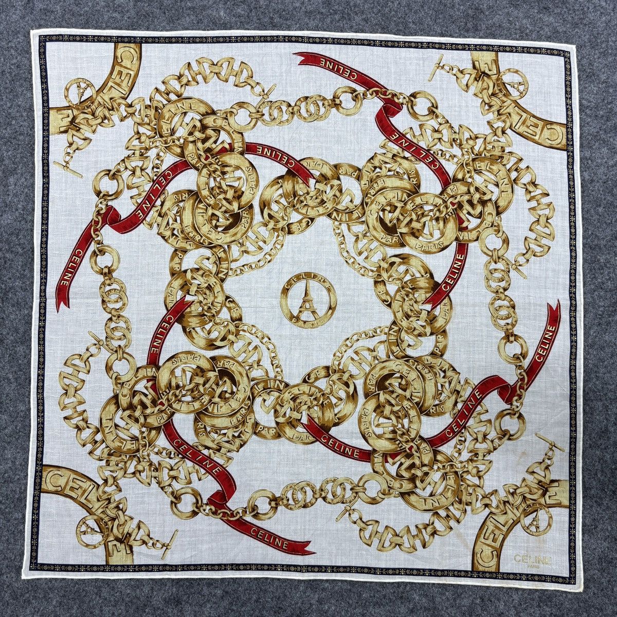 Vintage Celine Handkerchief # E059 # Bandana # Neckerchief Size ONE SIZE - 3 Thumbnail