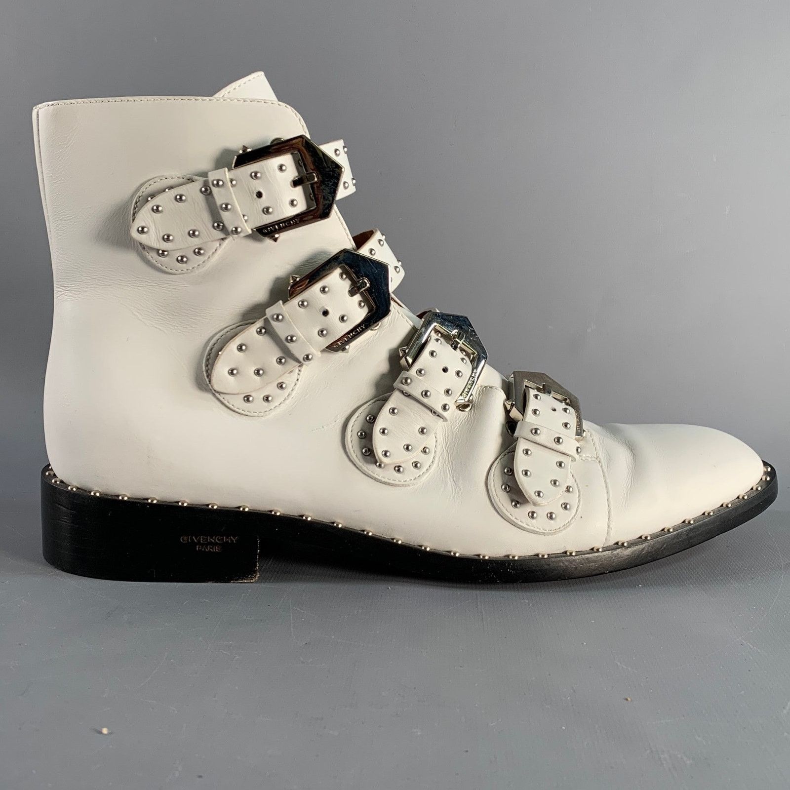 Givenchy GIVENCHY Size 8 White Studded Leather Belted Boots Size US 8 / EU 41 - 2 Thumbnail