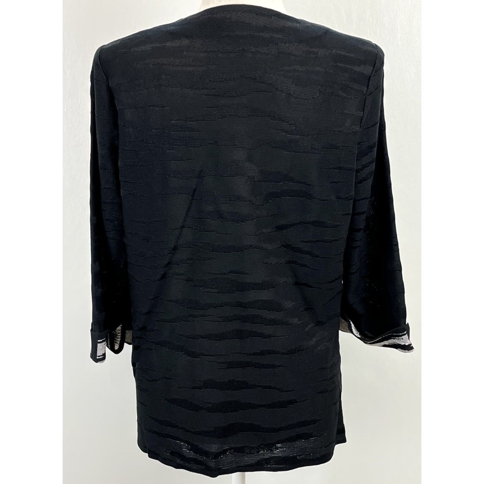 Vintage MING WANG Cardigan Sweater Womens Knit Black Size M EUC Single Clasp Size M / US 6-8 / IT 42-44 - 3 Thumbnail