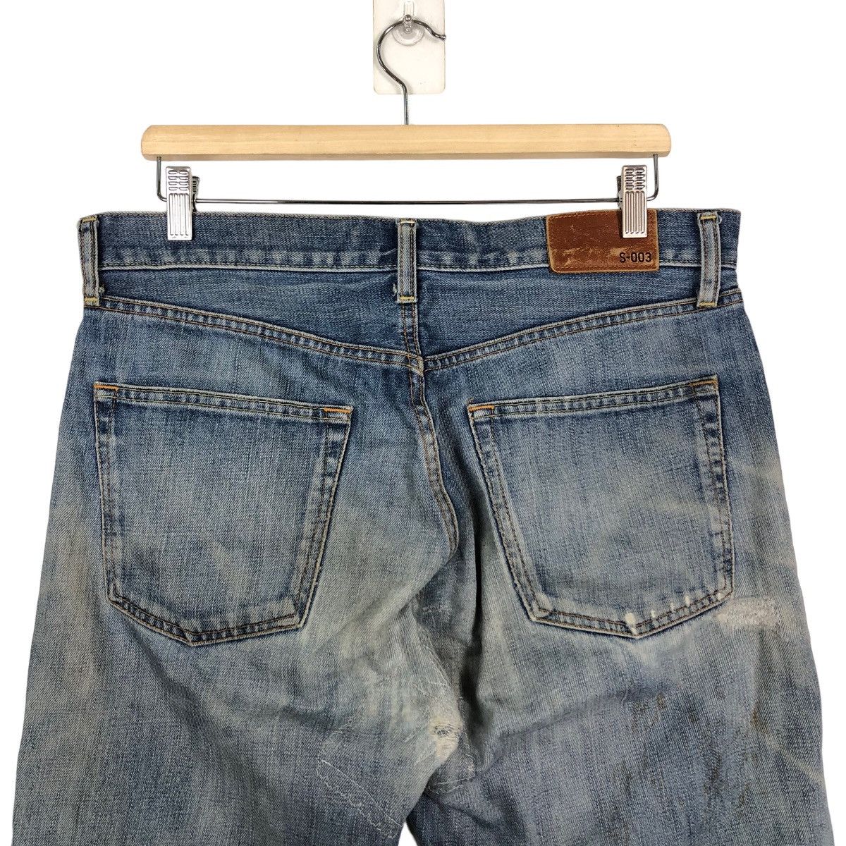 Japanese Brand 🔥90’s Vintage Distressed Denim Jeans Basic Straight S-003 Size US 34 / EU 50 - 8 Thumbnail