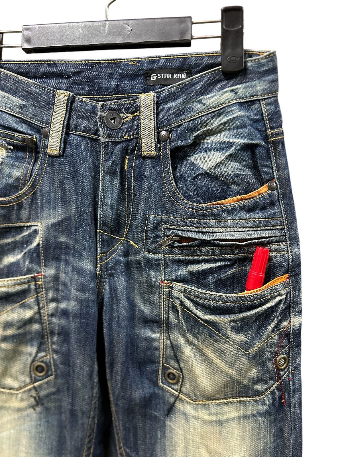G-Star × Vintage Vintage Gstar Raw Crazy Fade Rusty y2k Jeans Size US 27 - 4 Thumbnail