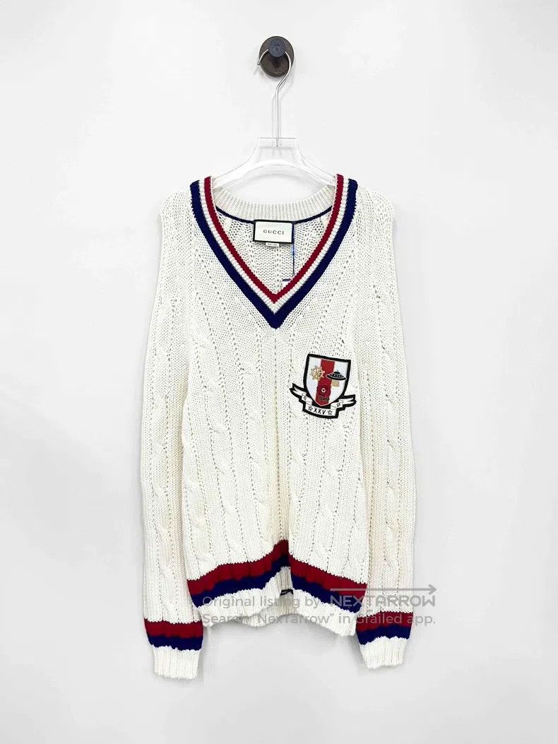 Gucci Gucci Beige chest knitted logo sweater Size US M / EU 48-50 / 2 - 1 Thumbnail