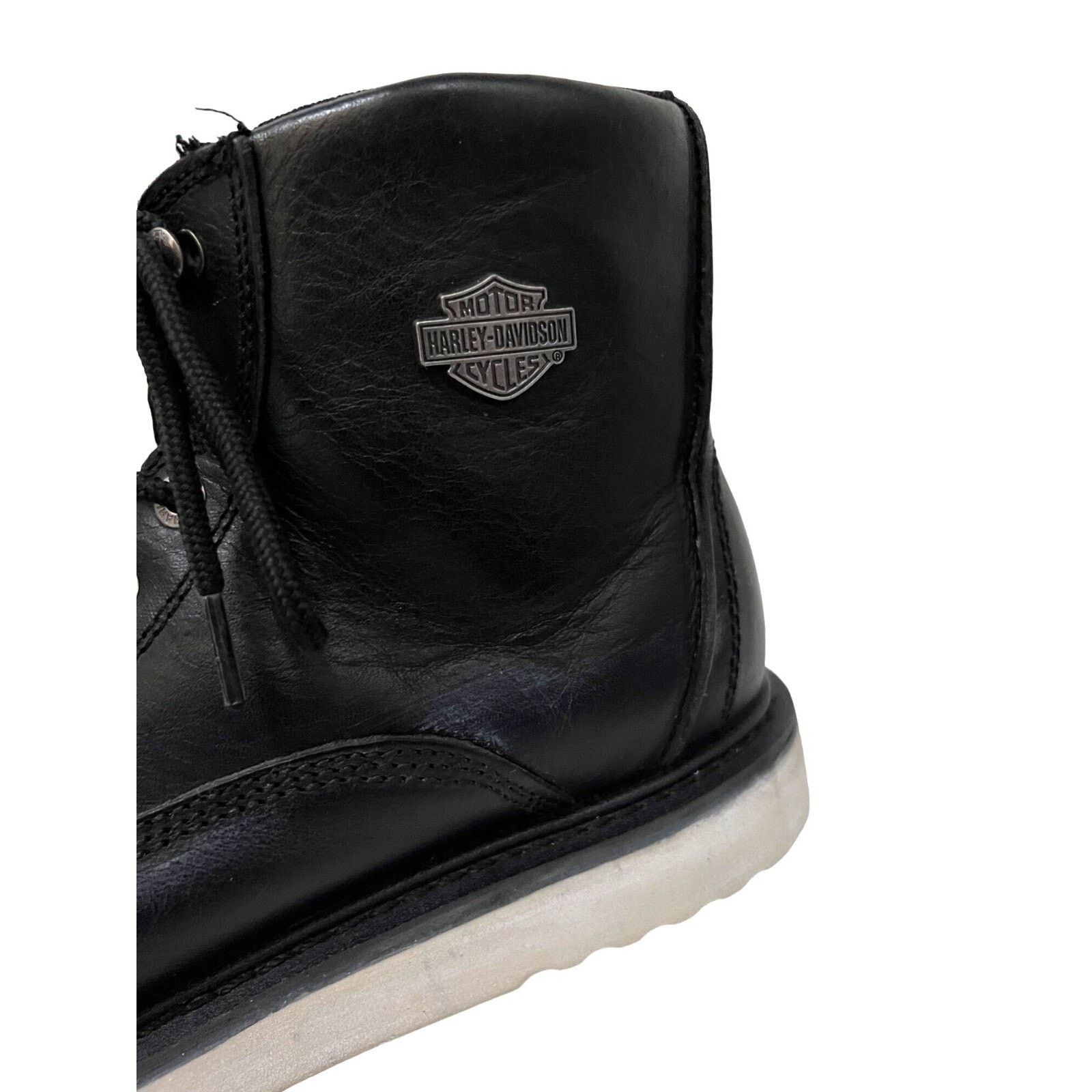 Harley Davidson Harley Davidson Black Leather Zip Up Ankle Boots US 11.5M Size US 11 / EU 44 - 8 Thumbnail