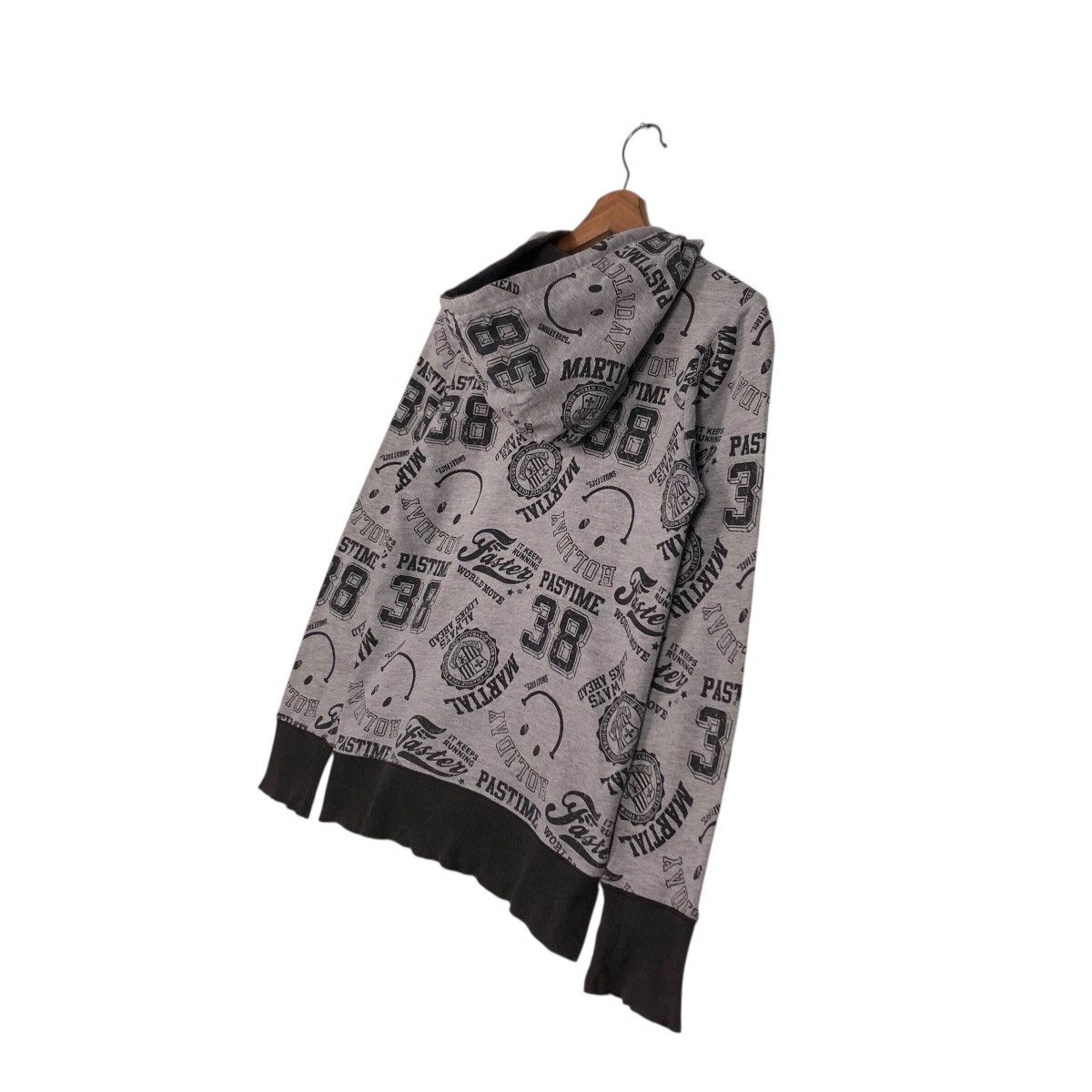 Japanese Brand Smiley Face All-Over Print Zip Hoodie – Grey/Black Size US M / EU 48-50 / 2 - 12 Thumbnail
