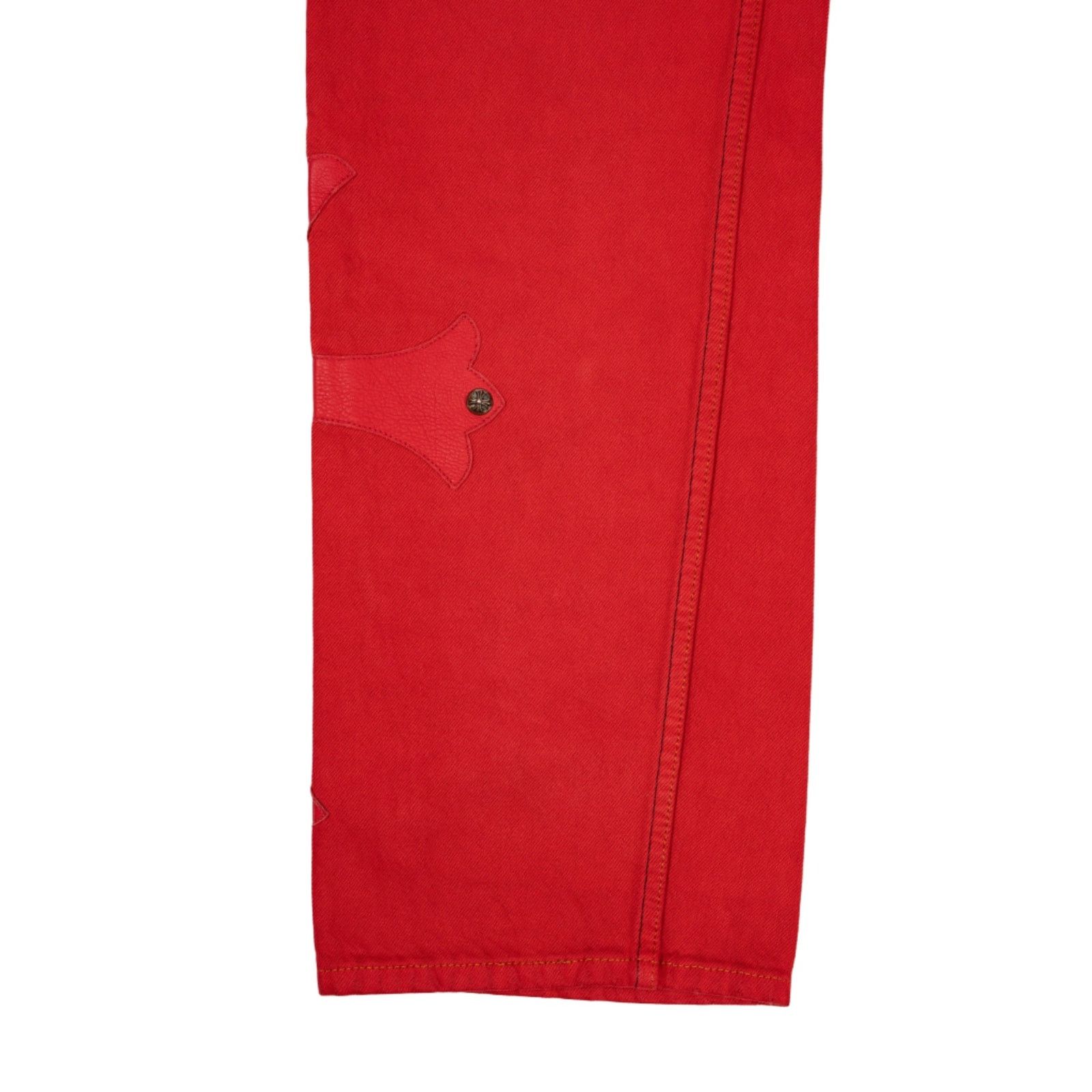 Chrome Hearts Red Denim Paris Exclusive 'Red Crosses' Size US 33 - 3 Thumbnail