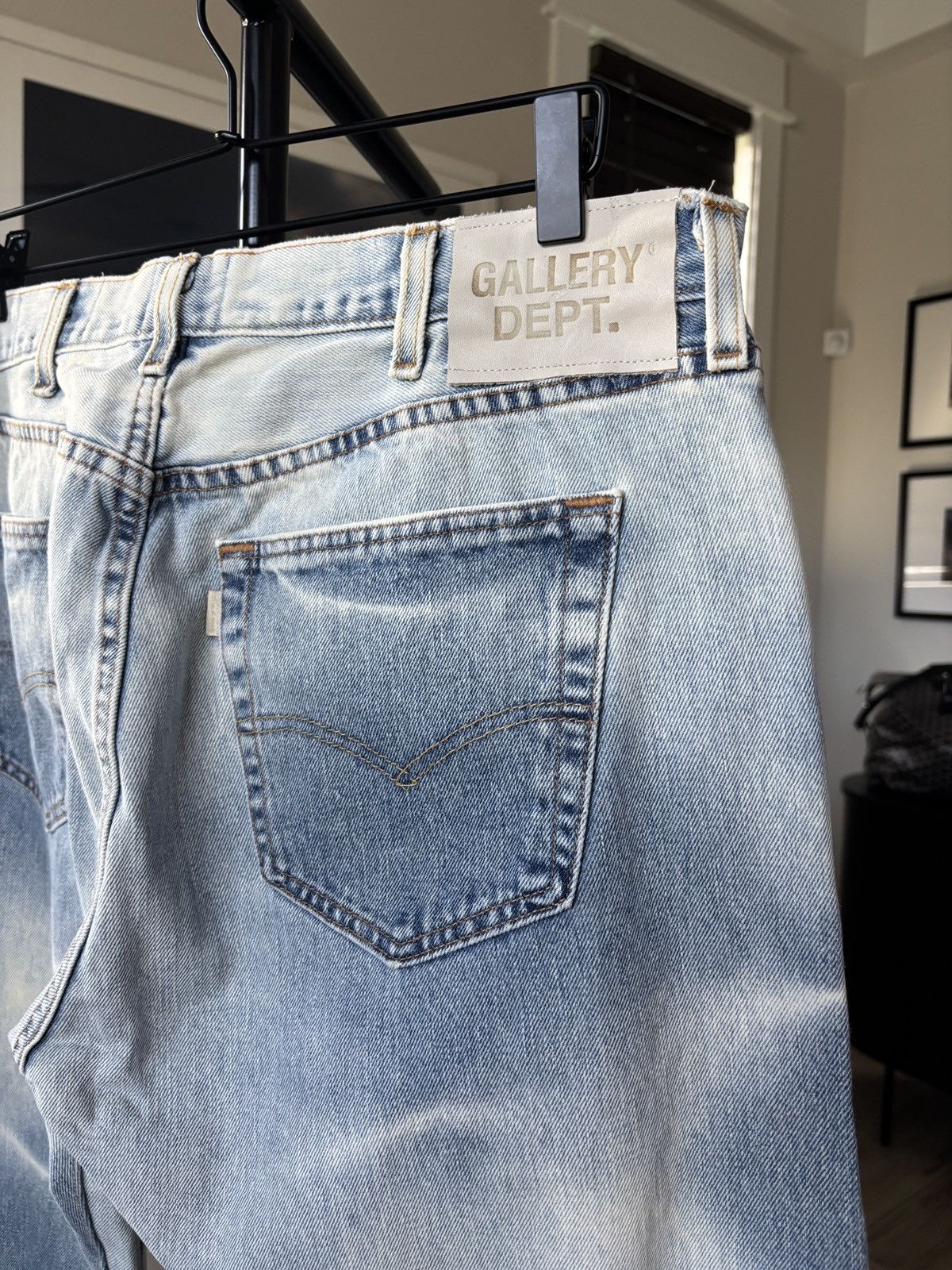 Gallery Dept. GALLERY DEPT | 37 | LEVI G PATCH LEATHER DENIM JEANS Size US 37 - 15 Thumbnail