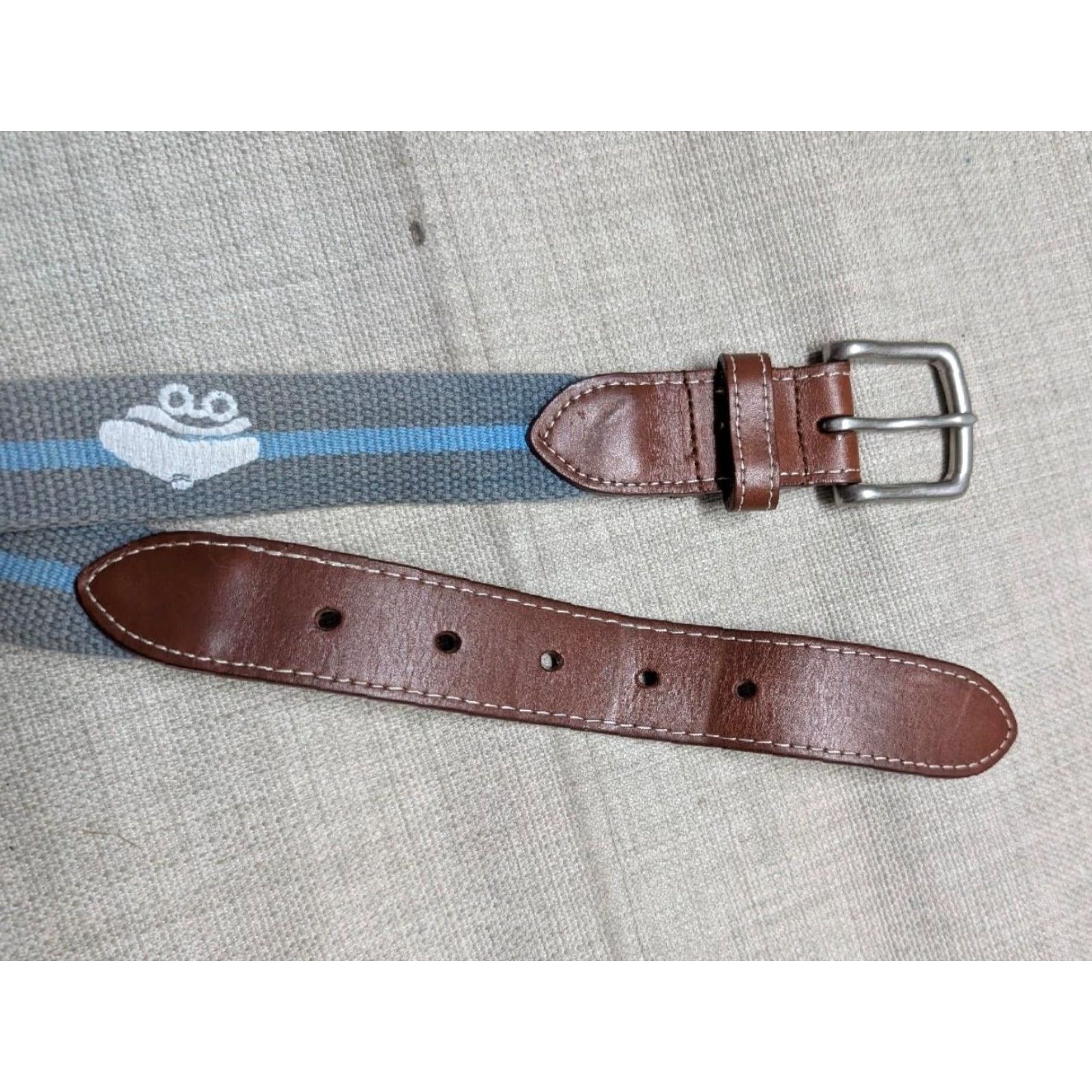 Peter Millar VINTAGE USA made PETER MILLAR golf belt 36 country club NEEDLEPOINT leather gray Size 36 - 4 Thumbnail