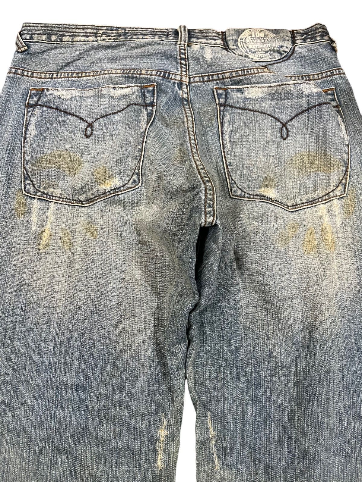 If Six Was Nine Vintage Azzure Baggy Paint Splatter Denim Size US 37 - 5 Thumbnail