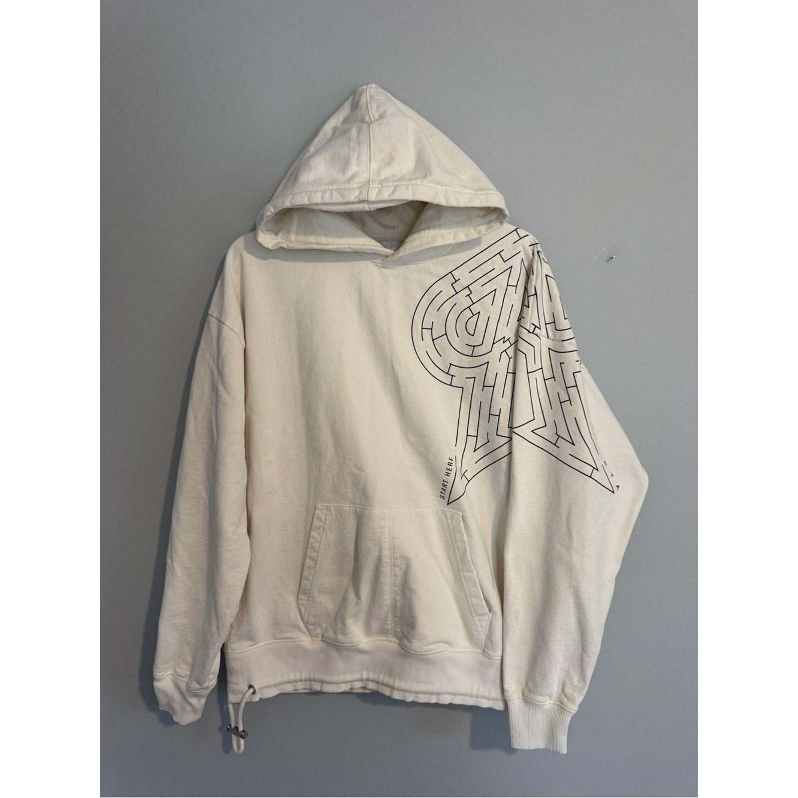 Rta RTA OVERSIZED WHITE MAZE HOODIE- Small Size US S / EU 44-46 / 1 - 2 Thumbnail