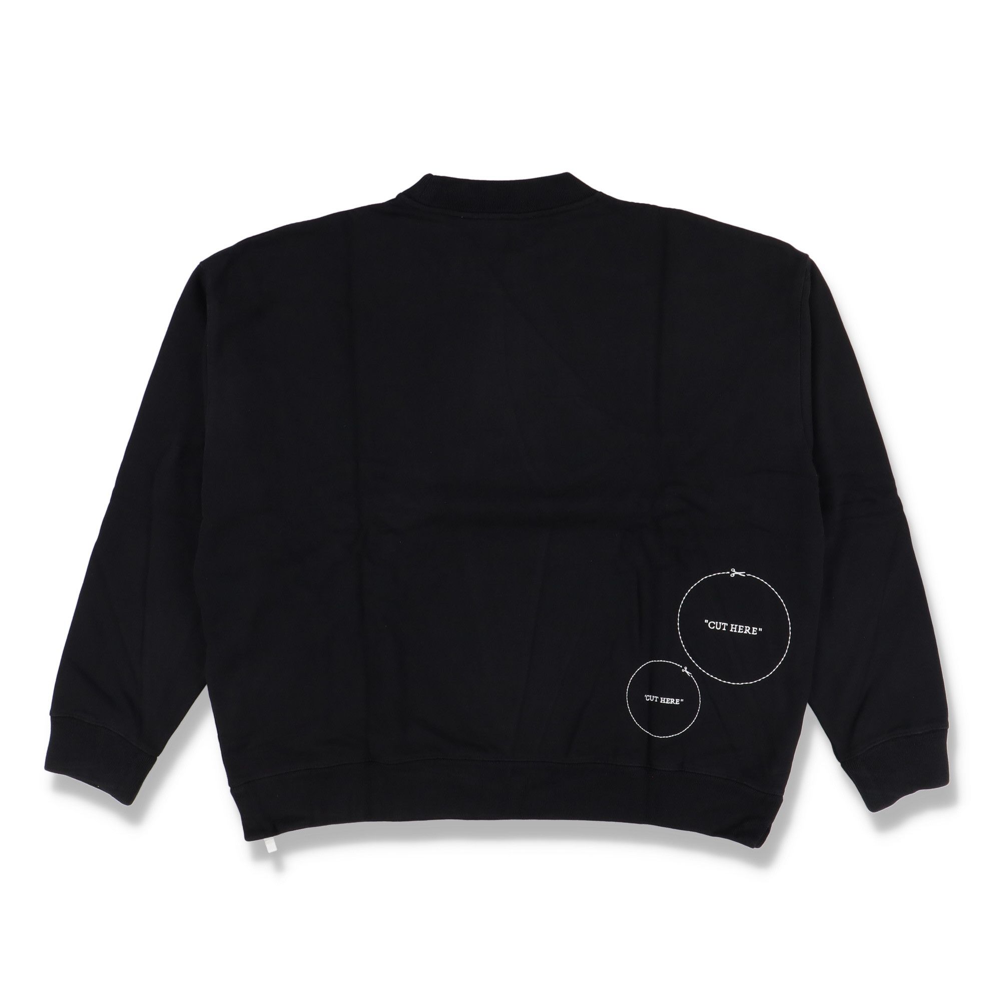 Off-White Black Cut Here Logo Oversized Skate Sweatshirt Size US M / EU 48-50 / 2 - 6 Thumbnail