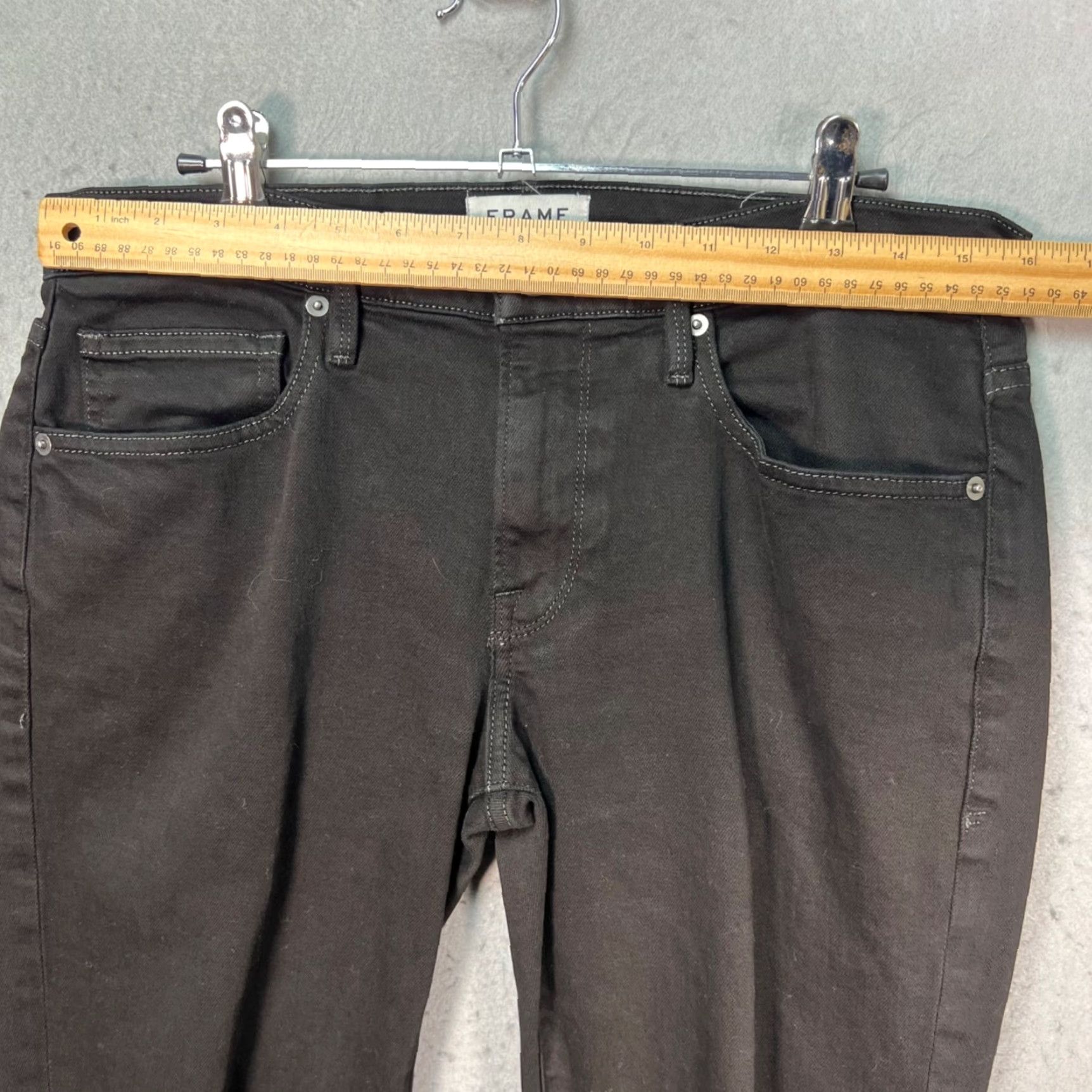 Frame Frame Womens Size 31 L'Homme Skinny Black Distressed Denim Jeans Size 24" / US 00 / IT 34 - 6 Thumbnail