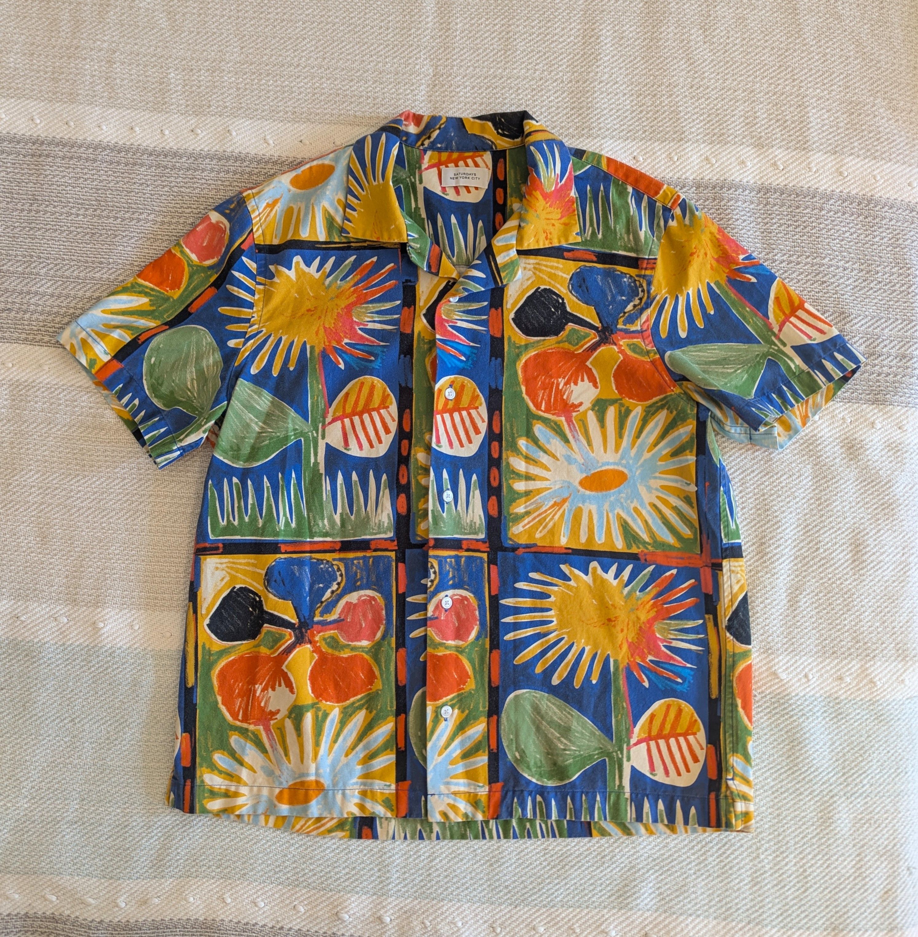 Saturdays NYC Hand-Drawn Flowers Camp Shirt Size US M / EU 48-50 / 2 - 7 Thumbnail
