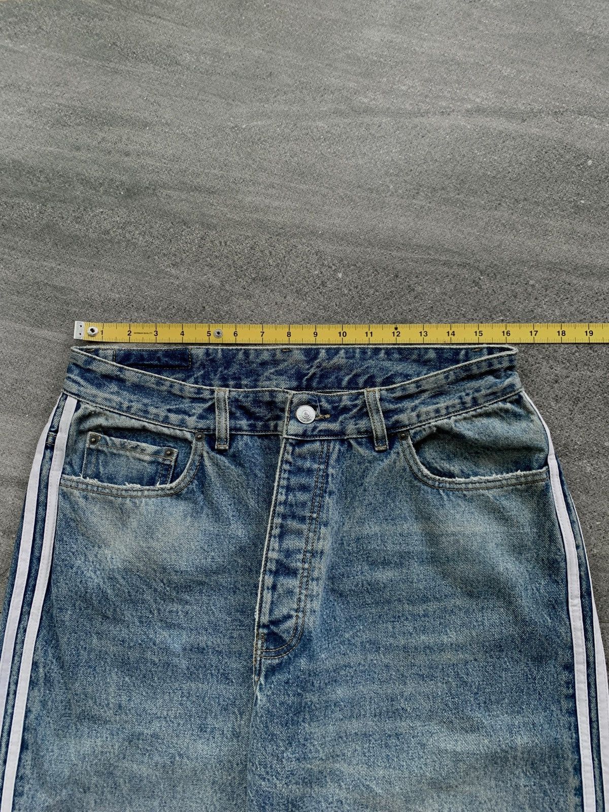 Balenciaga FREE TAX! Adidas 3 Striped Baggy Denim Jeans Size US 32 / EU 48 - 14 Thumbnail