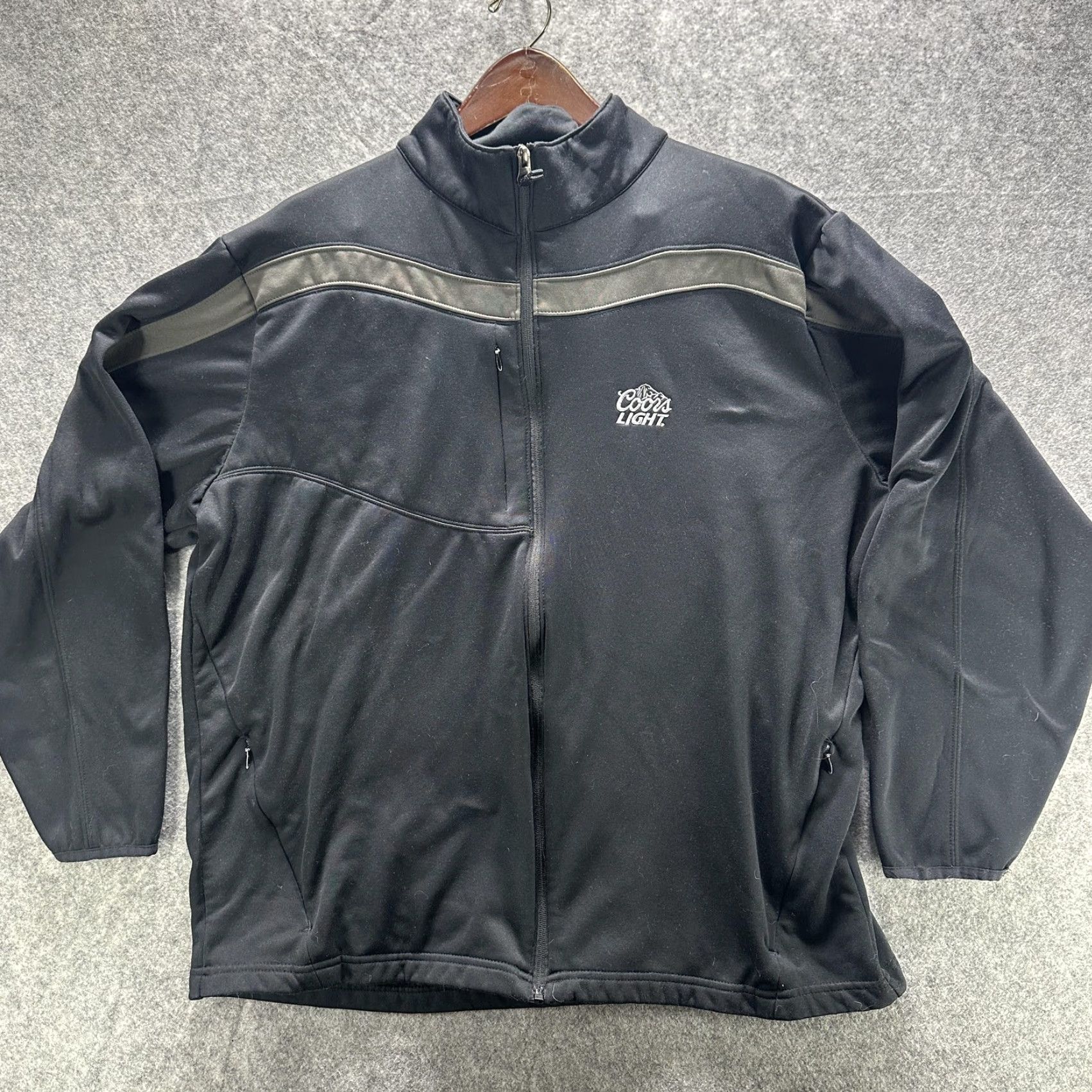 Vintage Antigua Jacket Mens XL Black Coors Light Beer Softshell Full Zip Lined Fleece Pockets Embroidered Logo Size US XL / EU 56 / 4 - 2 Thumbnail