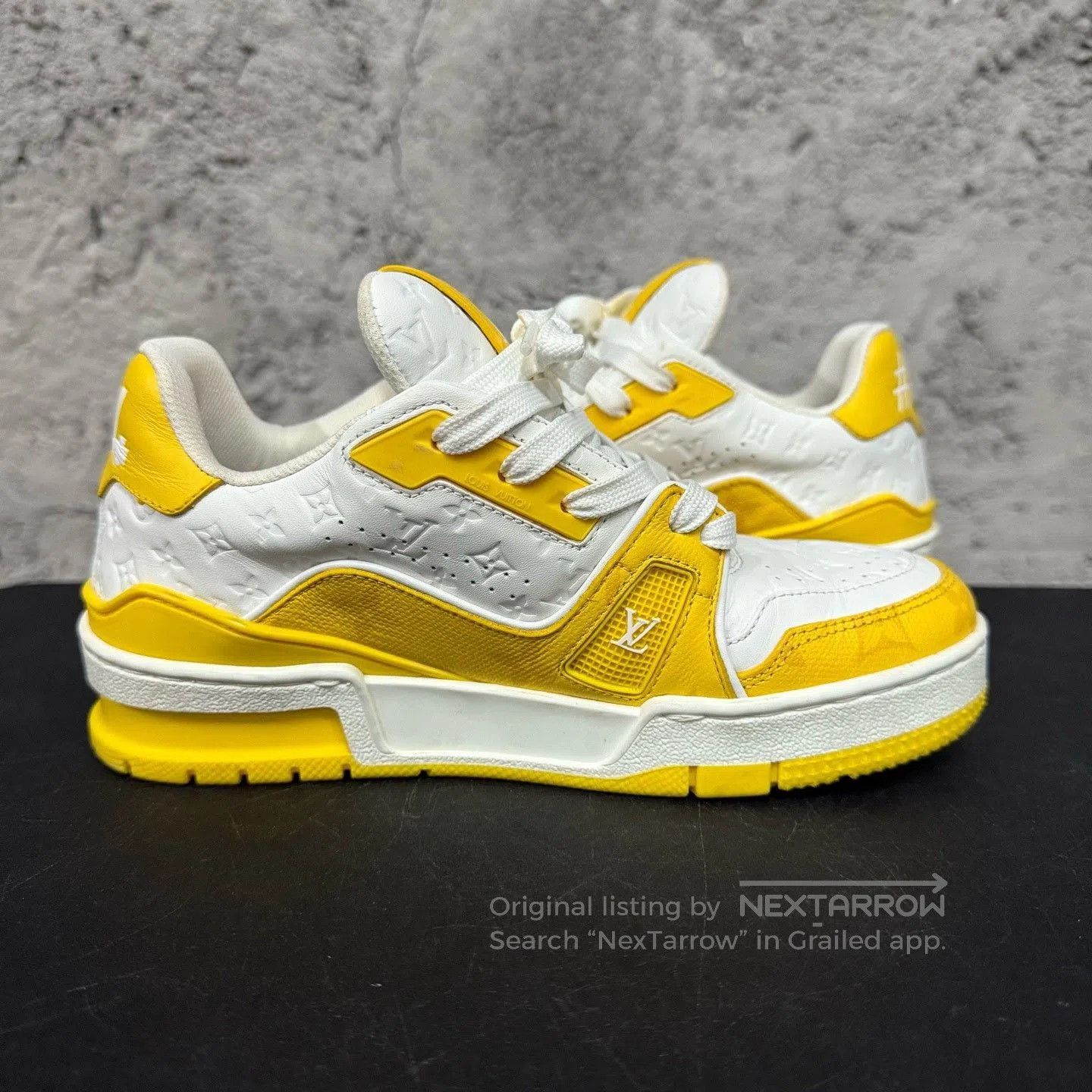 Louis Vuitton Louis Vuitton Monogram Trainer White Yellow. Size US 4.5 / IT 34.5 - 4 Thumbnail