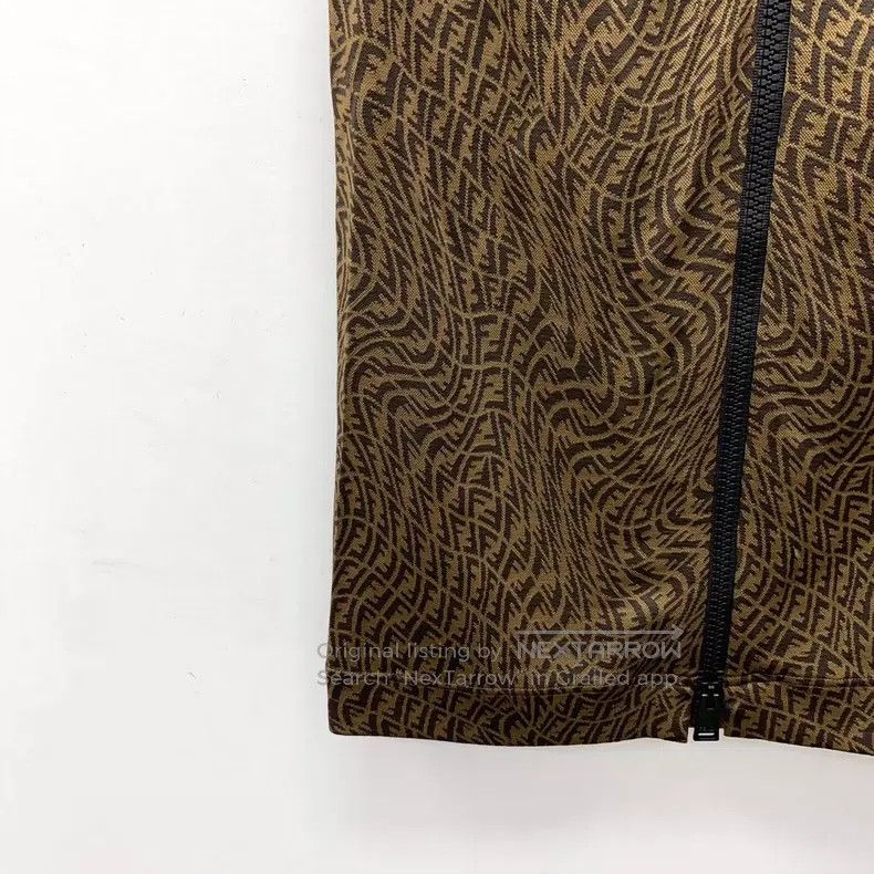 Fendi Fendi Dark Brown Logo Letter Full-Print Zipper Bustier Dre Size XS / US 0-2 / IT 36-38 - 4 Thumbnail