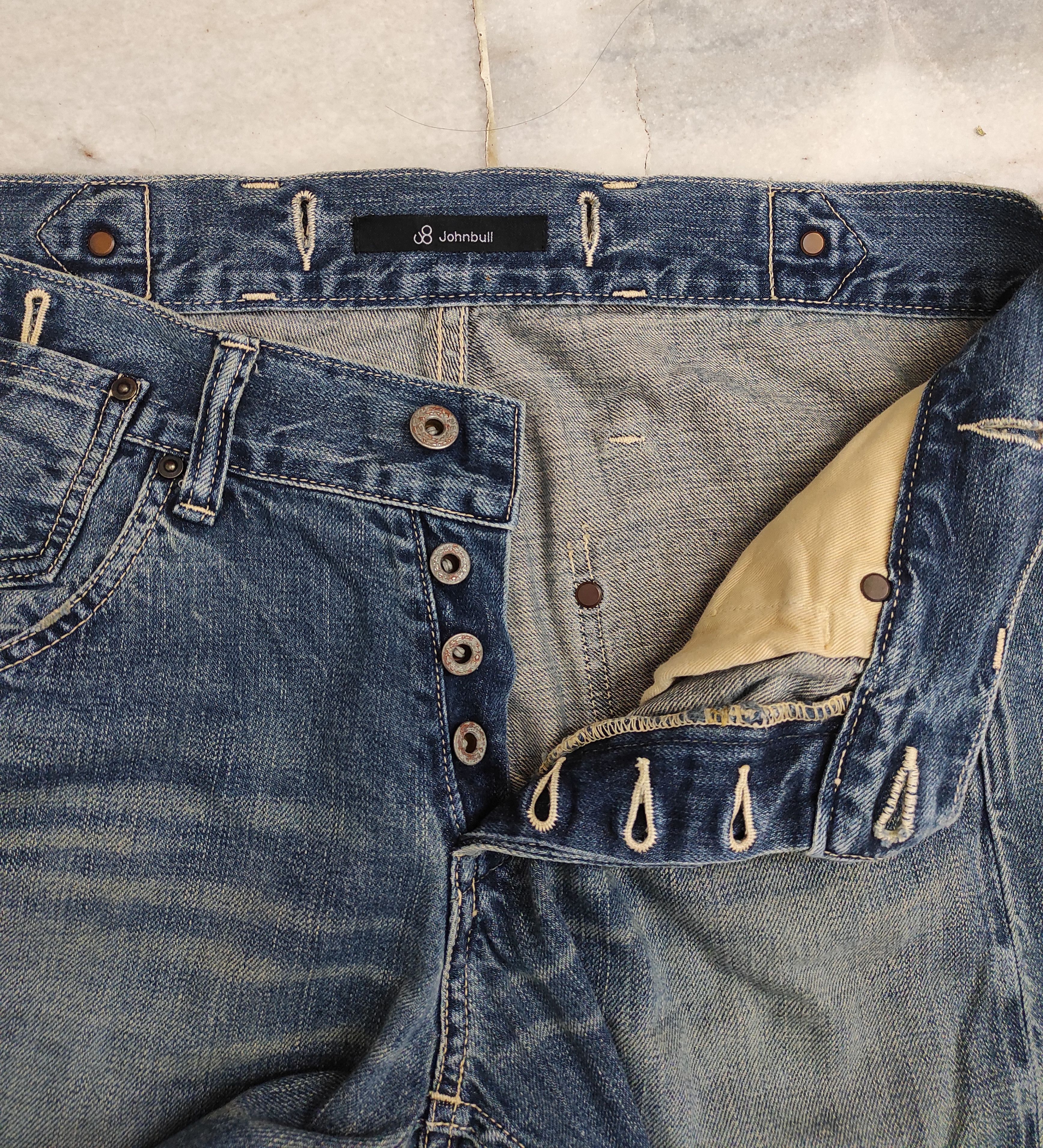 Japanese Brand × Johnbull × Vintage Selvedge jeans with buckle back and side tool's pocket Size US 33 - 8 Thumbnail