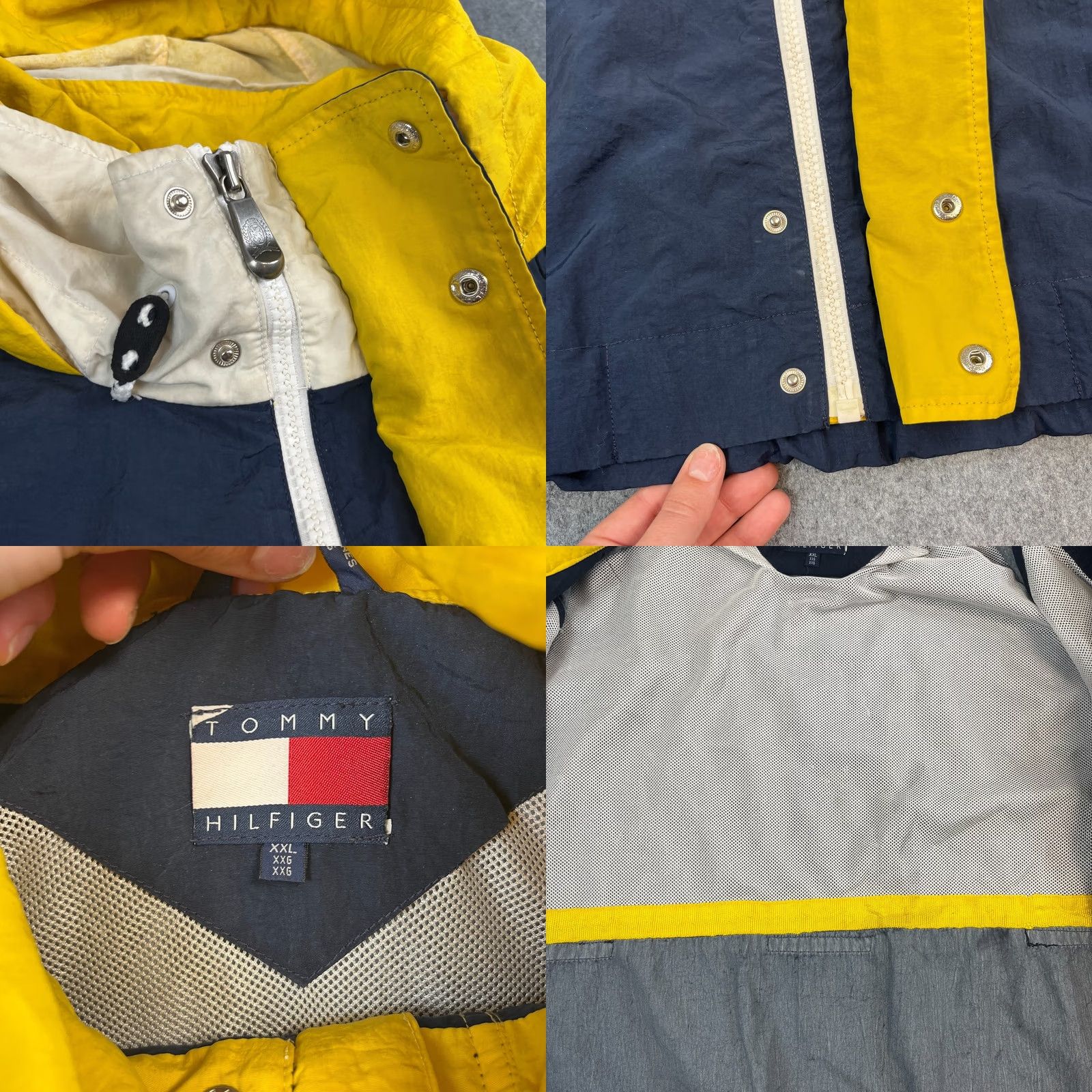 Tommy Hilfiger VINTAGE Tommy Hilfiger Mens Coat Jacket 2XL Hooded Full Zip 3-in-1 Blue Yellow Logo 90s Y2K Mens Jacket Size US XXL / EU 58 / 5 - 8 Thumbnail