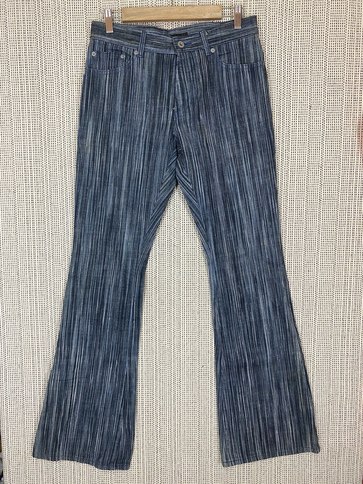 If Six Was Nine × Japanese Brand × Morgan Homme ‼️MORGAN HOMME STRIPED FLARED PANTS NICE DESIGN SIZE 30‼️ Size US 30 / EU 46 - 1 Thumbnail