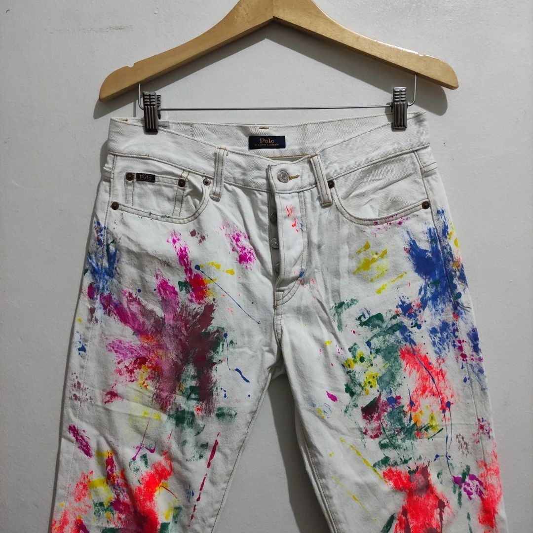 Polo Ralph Lauren Polo Ralph Lauren Paint Splatter Jeans Size 30 Size 30" / US 8 / IT 44 - 3 Thumbnail