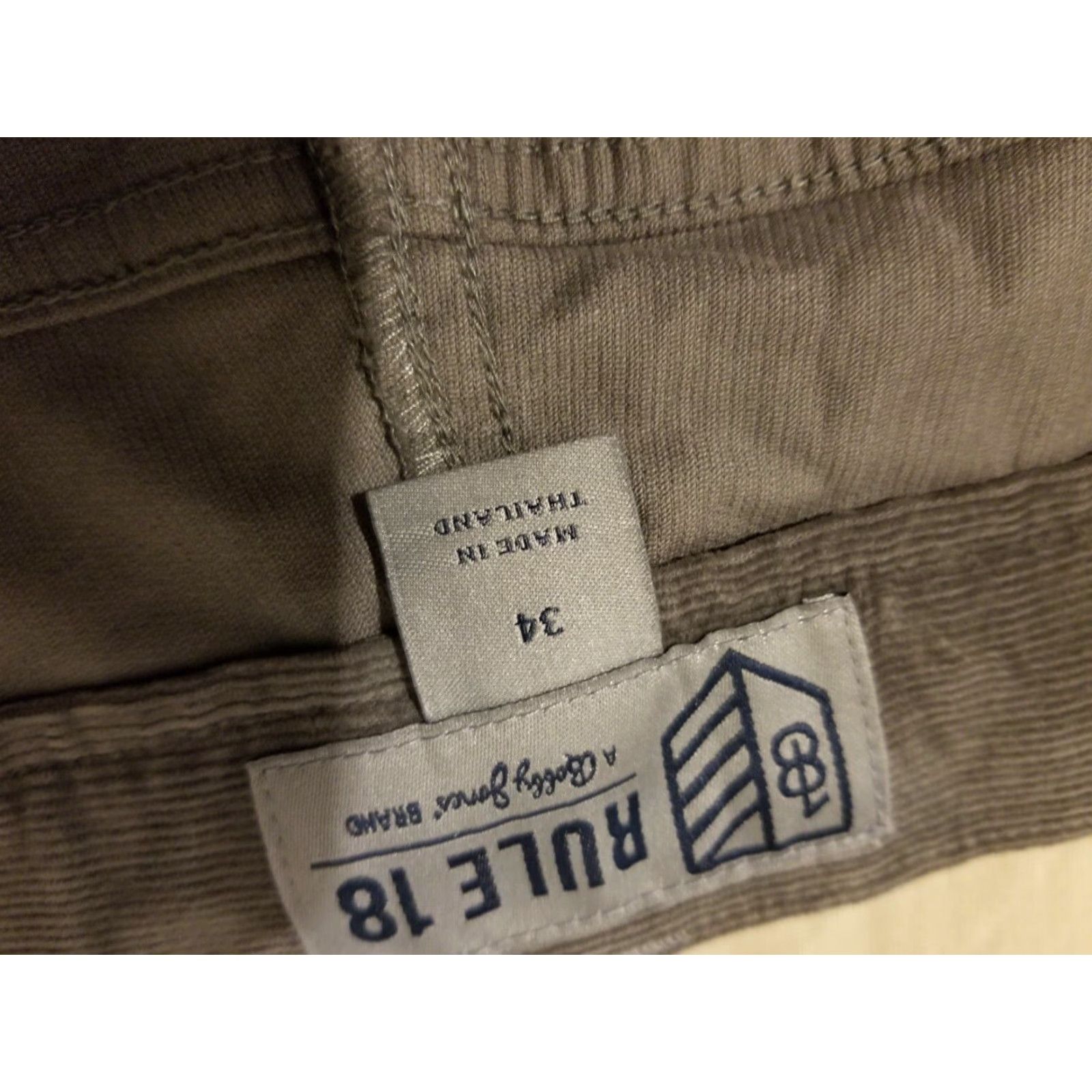 Vintage **Bobby Jones Rule 18 Men's Stretch Gray Corduroy Pants 34x32** User: Bobby Jones Rule 18 Men's Stretch Gray Corduroy Pants 34x32 Size US 34 / EU 50 - 6 Thumbnail