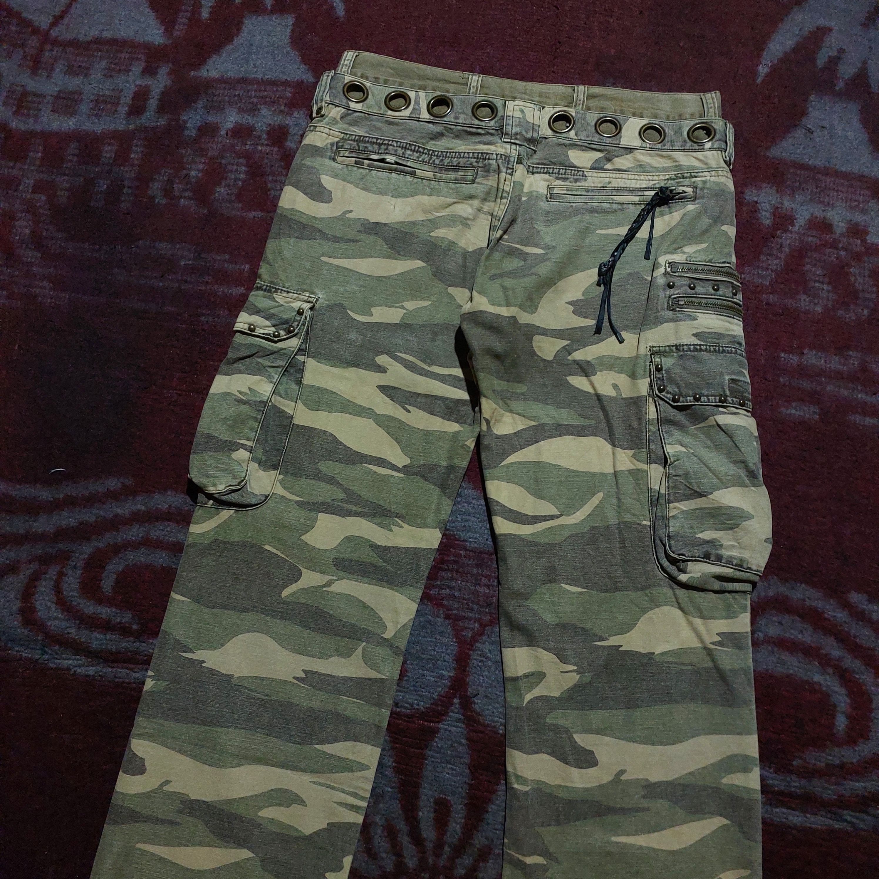 In The Attic 🔥rare In the attic camo double waist flare cargo pants Size US 32 / EU 48 - 6 Thumbnail