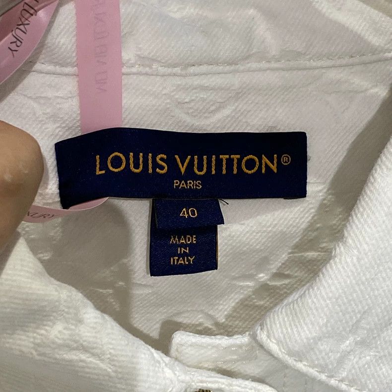 Louis Vuitton Louis Vuitton White Old Flower Full Print Denim Vest Size S / US 4 / IT 40 - 4 Thumbnail
