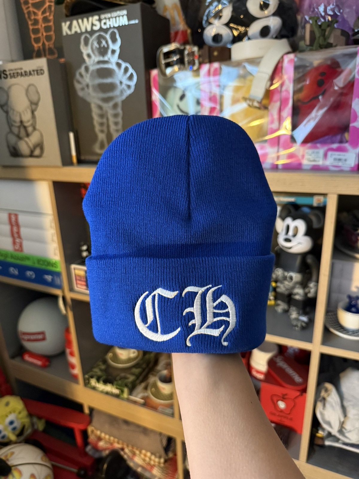 Chrome Hearts Blue CH Embroidered Beanie