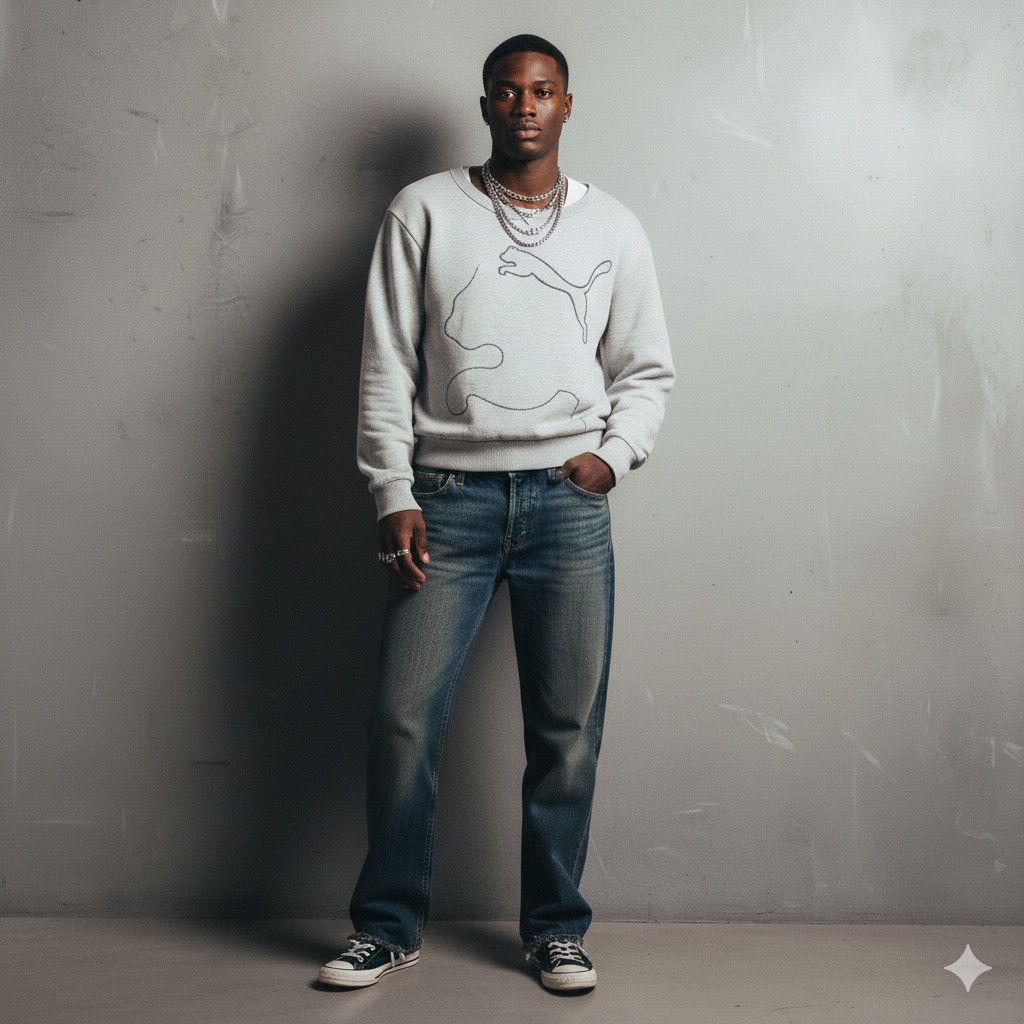 Puma Puma Sweatshirt Y2K Sweatshirt Gray Stitched *flaw* Size US S / EU 44-46 / 1 - 2 Thumbnail