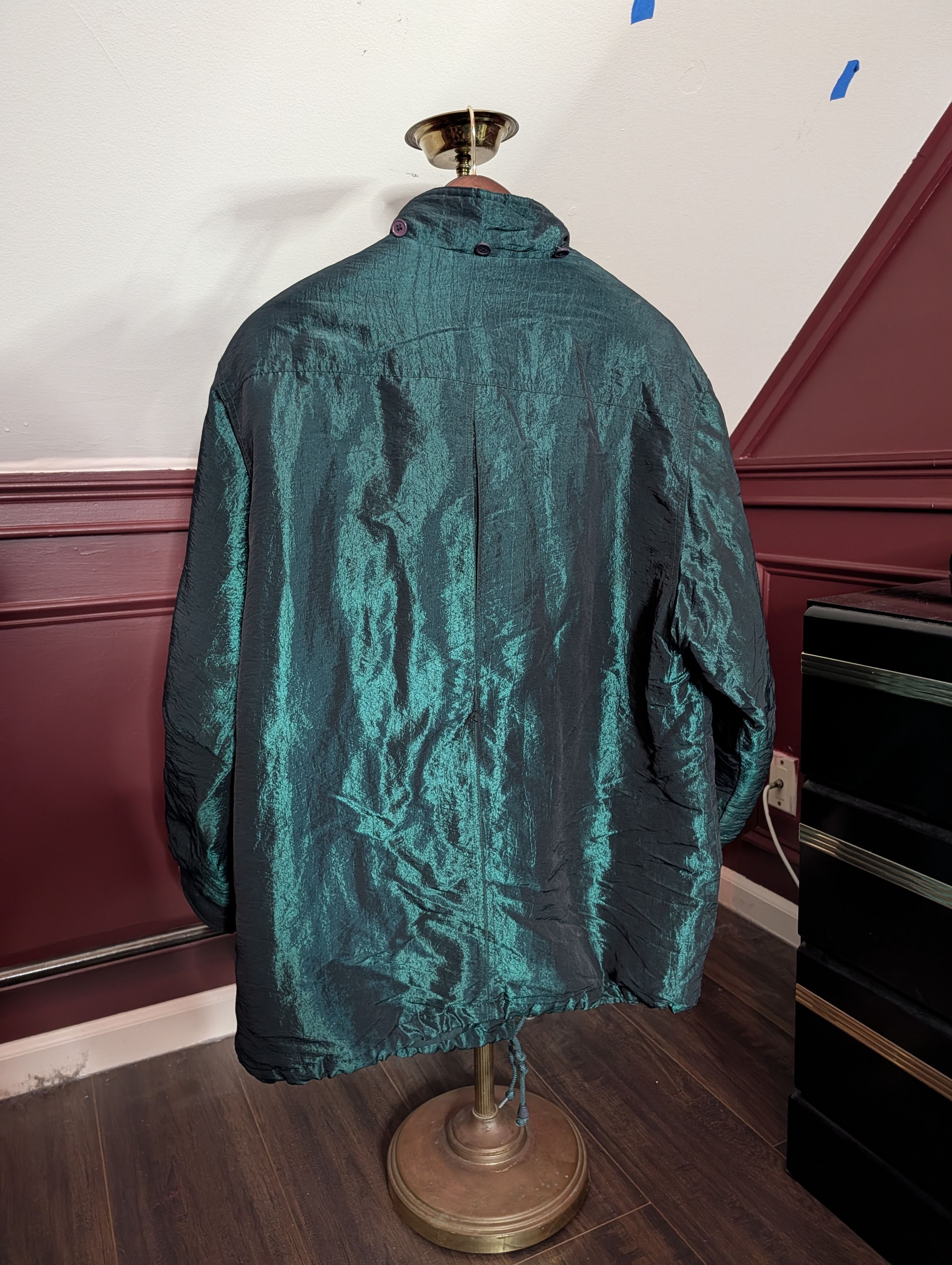 ELAN Vtg iridescent green insulated zip-up parka coat Size L / US 10 / IT 46 - 9 Thumbnail