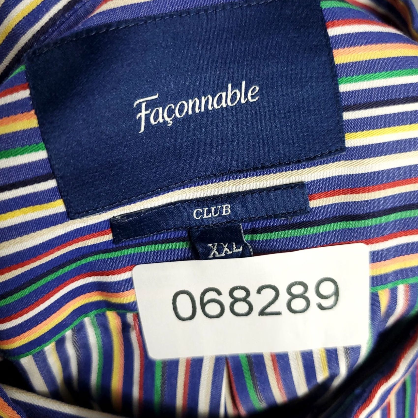 Faconnable Façonnable Shirt Mens 2XL Blue Striped Casual Button Up Long Sleeve Size US XXL / EU 58 / 5 - 7 Thumbnail