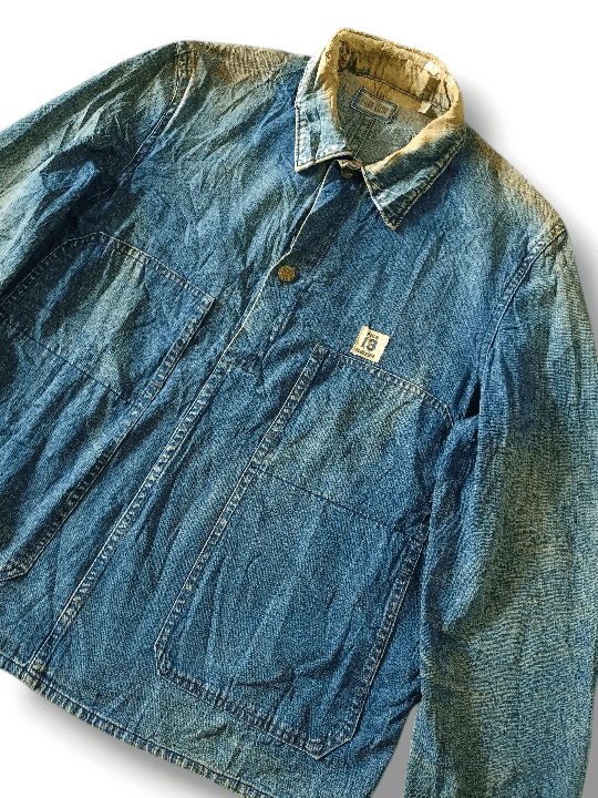 Blue Blue Japan × Japanese Brand Blue Blue Japan Distressed Denim Jacket Half button Size US S / EU 44-46 / 1 - 2 Thumbnail