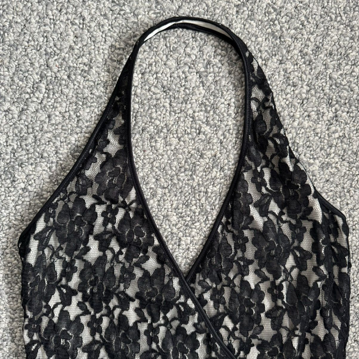 Other THE LIMITED Vintage Y2K Black White Floral Lace Halter Top Size M / US 6-8 / IT 42-44 - 4 Thumbnail