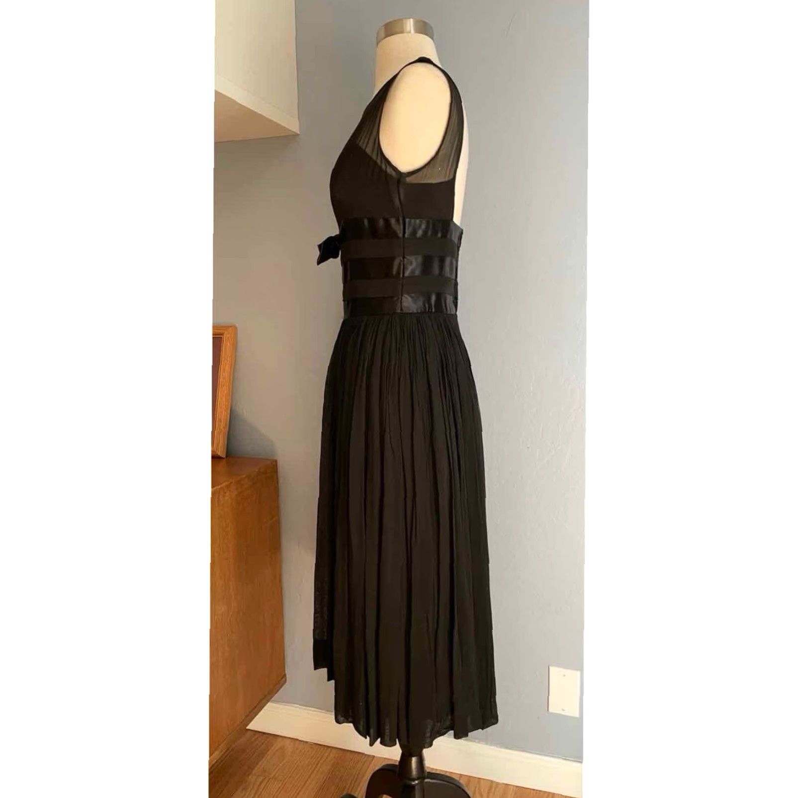 Vintage VINTAGE Maggie Stover Black Chiffon Illusion Cocktail Dress XS/S 50s Party Rockabilly Size XS/S Womens Size XS / US 0-2 / IT 36-38 - 3 Thumbnail
