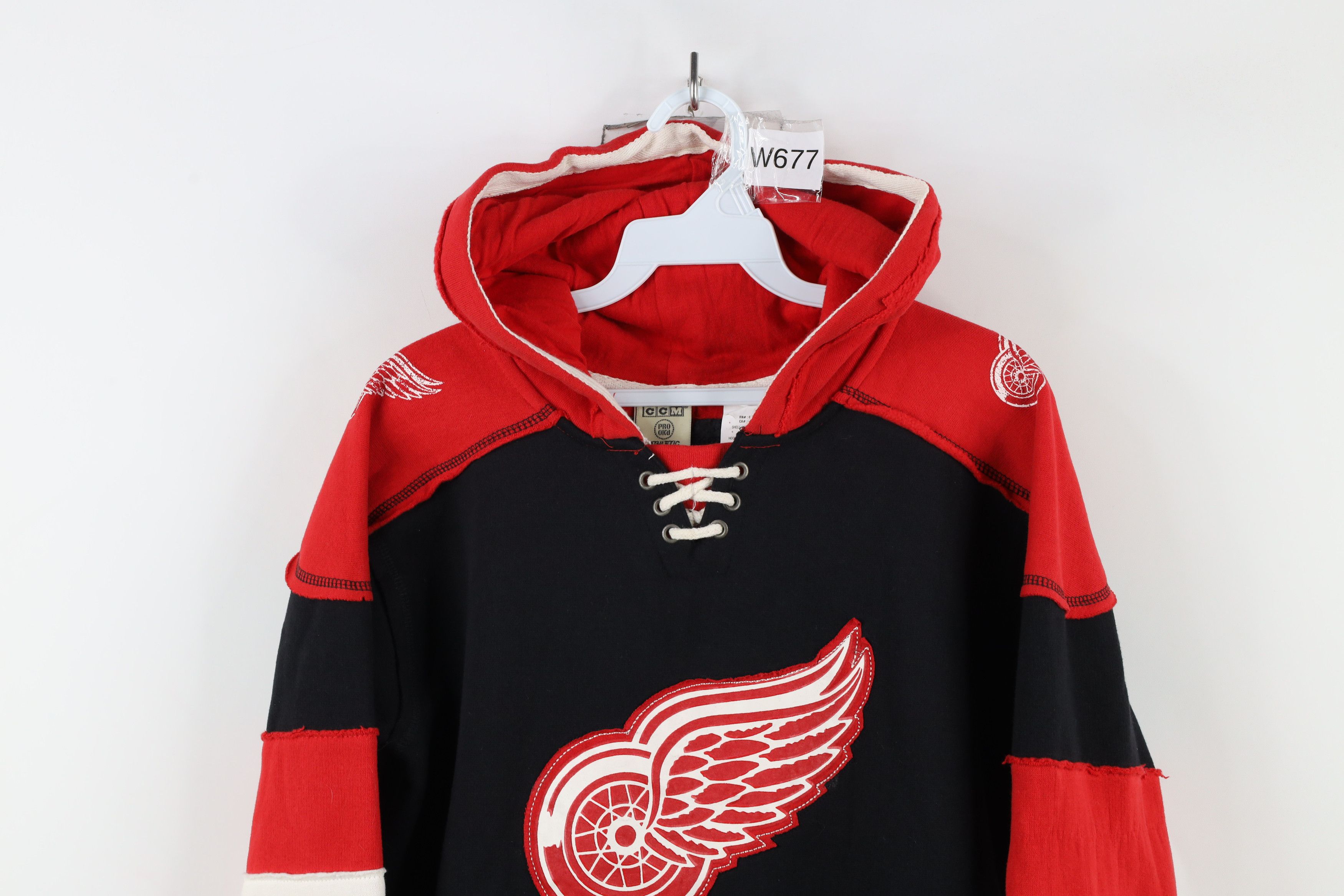 Vintage Vintage CCM Hockey Red Wings Hockey Jersey Hoodie Sweatshirt Size L / US 10 / IT 46 - 2 Thumbnail