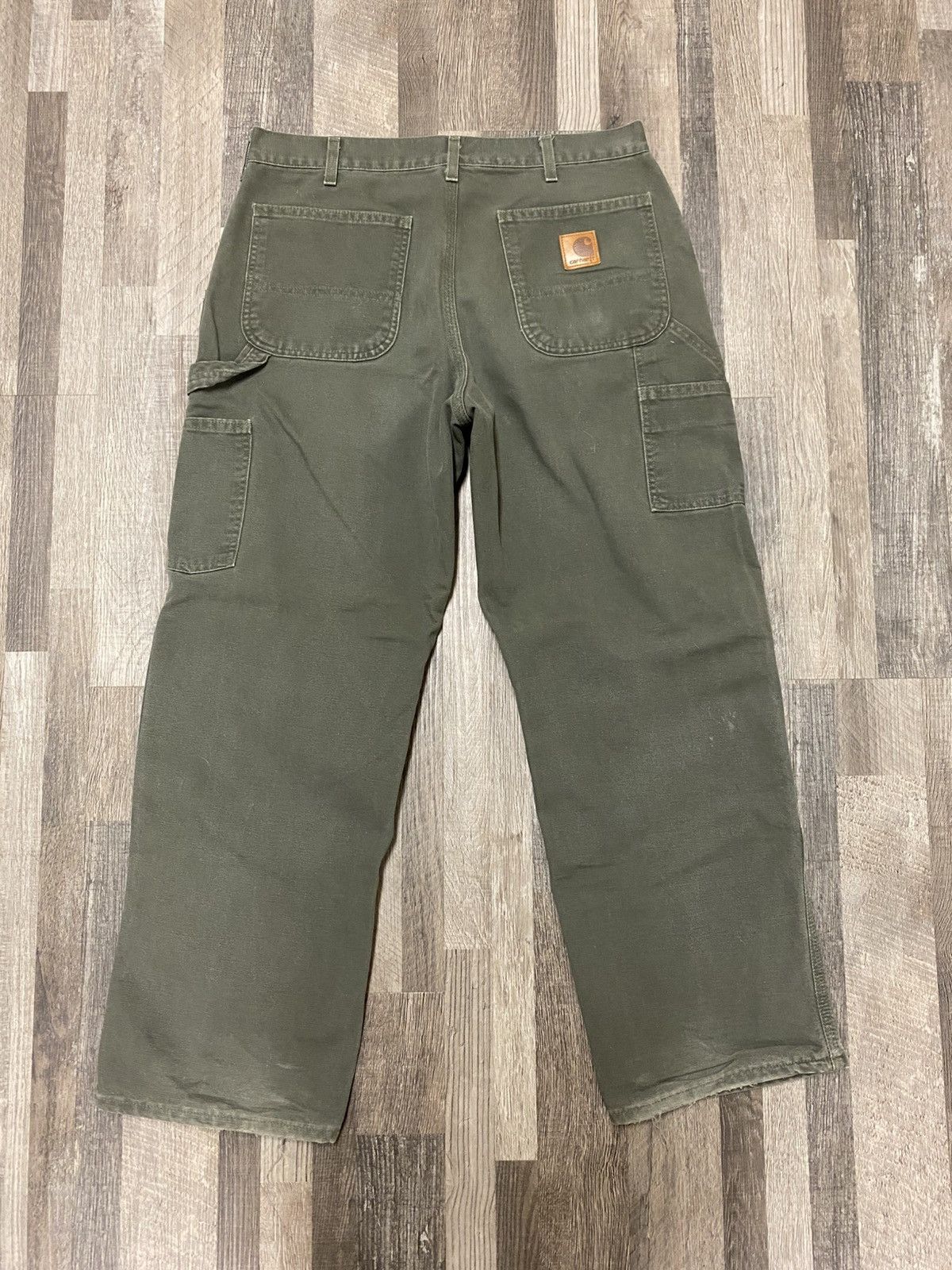 Carhartt Vintage Carhartt Olive Green Big Patch Carpenter Pants Baggy Size US 34 / EU 50 - 2 Thumbnail