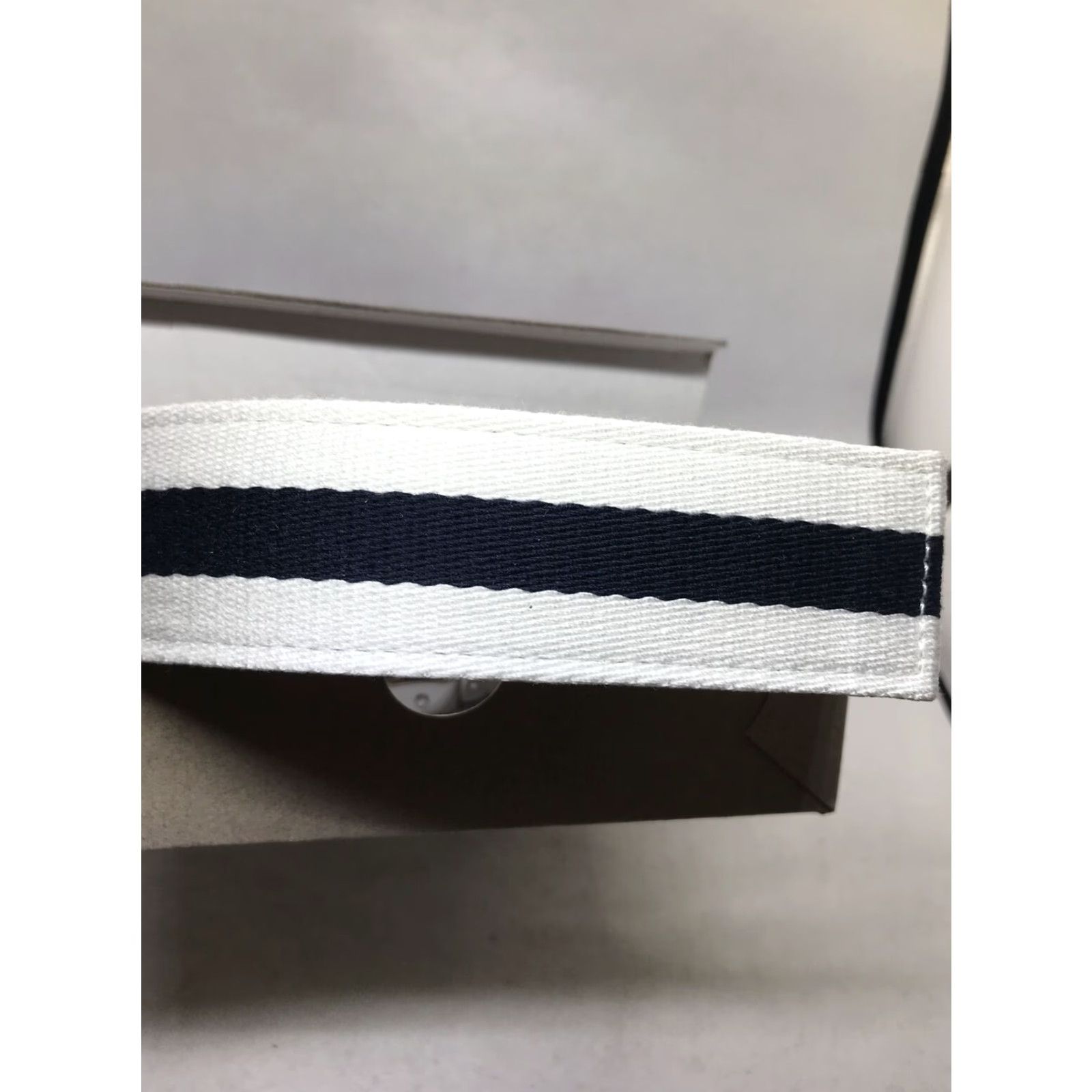 Vintage Perfect Fit Adjustable Webbing Belt for Men, Size 28-36, White/Navy, Dress/Military Style Size 36 - 4 Thumbnail