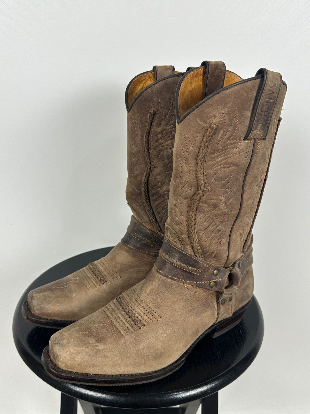 Sancho Boots Sancho Abarca 5122 Leather Cowboy Western Motorcycle Boots Size US 8 / EU 41 - 4 Thumbnail