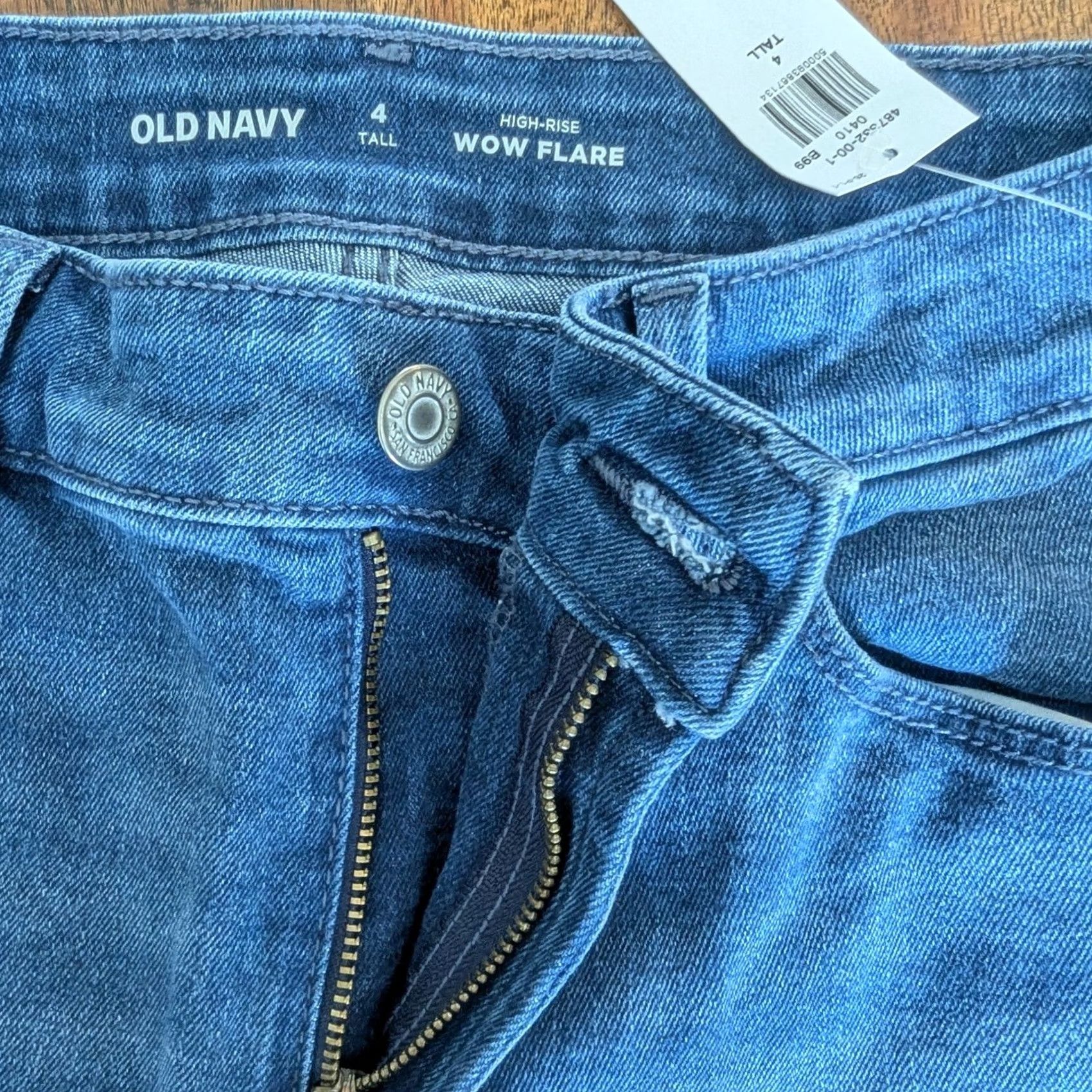 Old Navy Old Navy Wow Flare Jeans Blue Medium Wash Denim High Rise Womens 4 Tall Boho Jeans Size 27" / US 4 / IT 40 - 7 Thumbnail