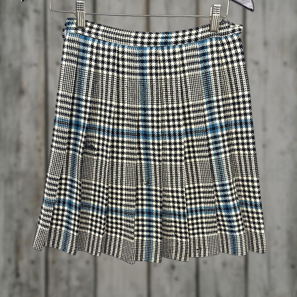 Vintage VINTAGE Bandstander Skirt Women Midi Plaid Wool Flannel Pleated A-Line READ Bandstander Skirt Small Black Retro Hipster Dark Academia 90s Size 28" / US 6 / IT 42 - 1 Thumbnail