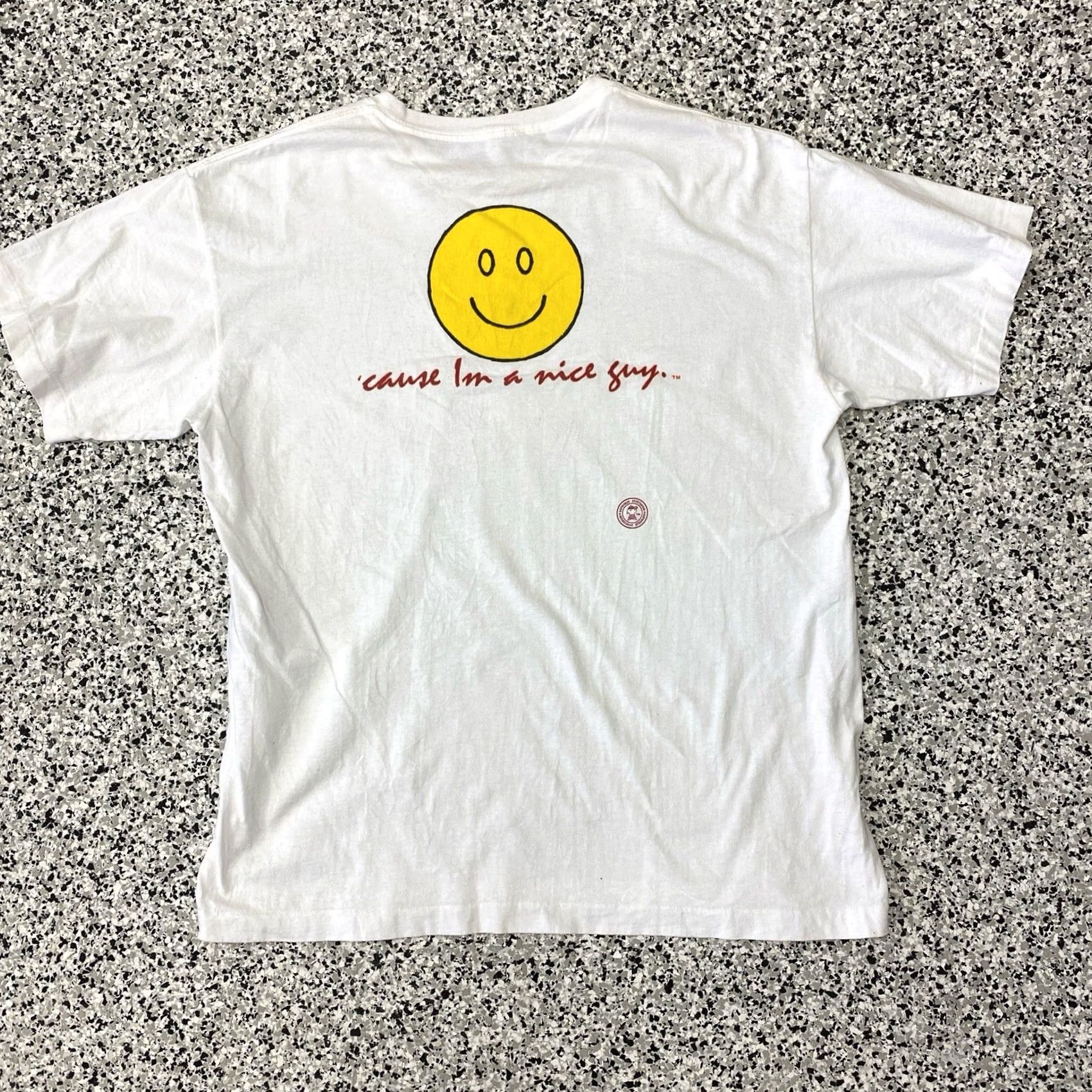 Vintage VINTAGE Single Stitch T Shirt XL White Graphic Tee Smiley Face "Chicks Dig Me!" Mens Size US XL / EU 56 / 4 - 5 Thumbnail
