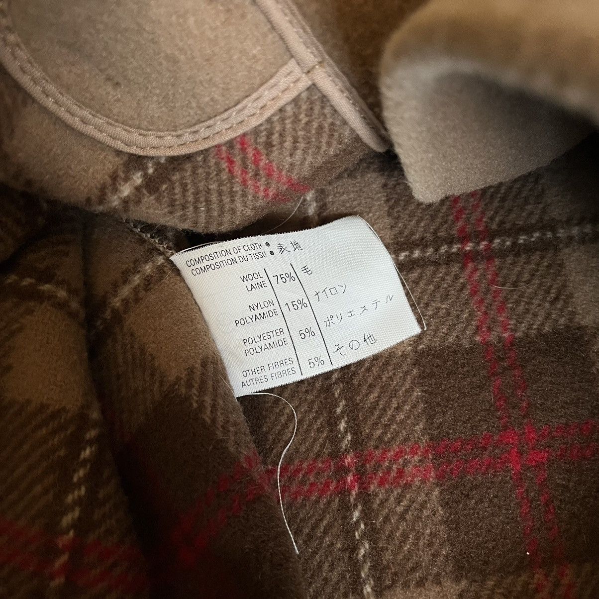 Designer × Gloverall × Vintage Vintage Gloverall The Original Duffle Coat Camel Check Beige Size XL / US 12-14 / IT 48-50 - 11 Thumbnail