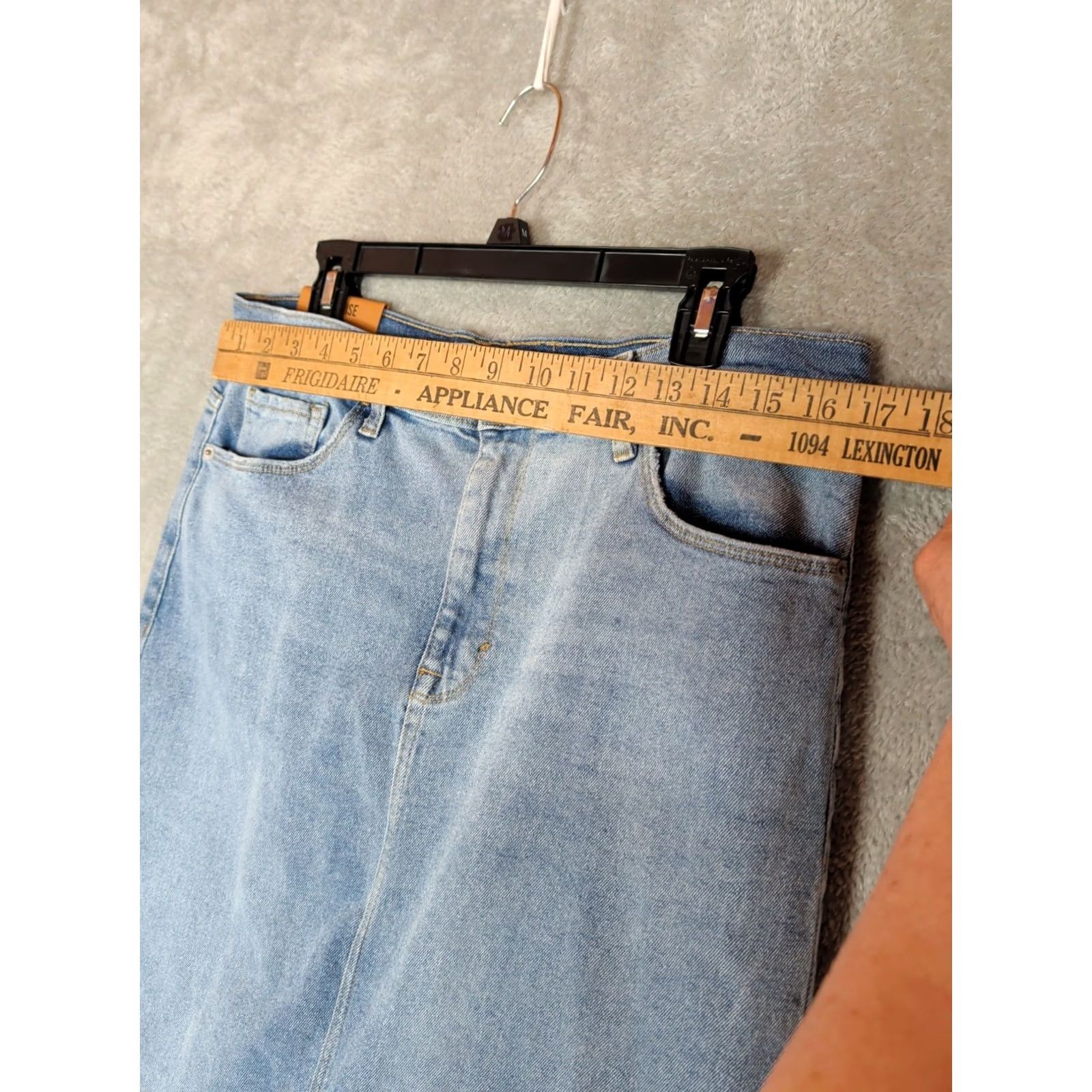 Vintage Kensie Denim Midi Skirt Blue High Rise Raw Hem Boho Hippie Casual Size 8/29 Womens Size 30" / US 8 / IT 44 - 6 Thumbnail