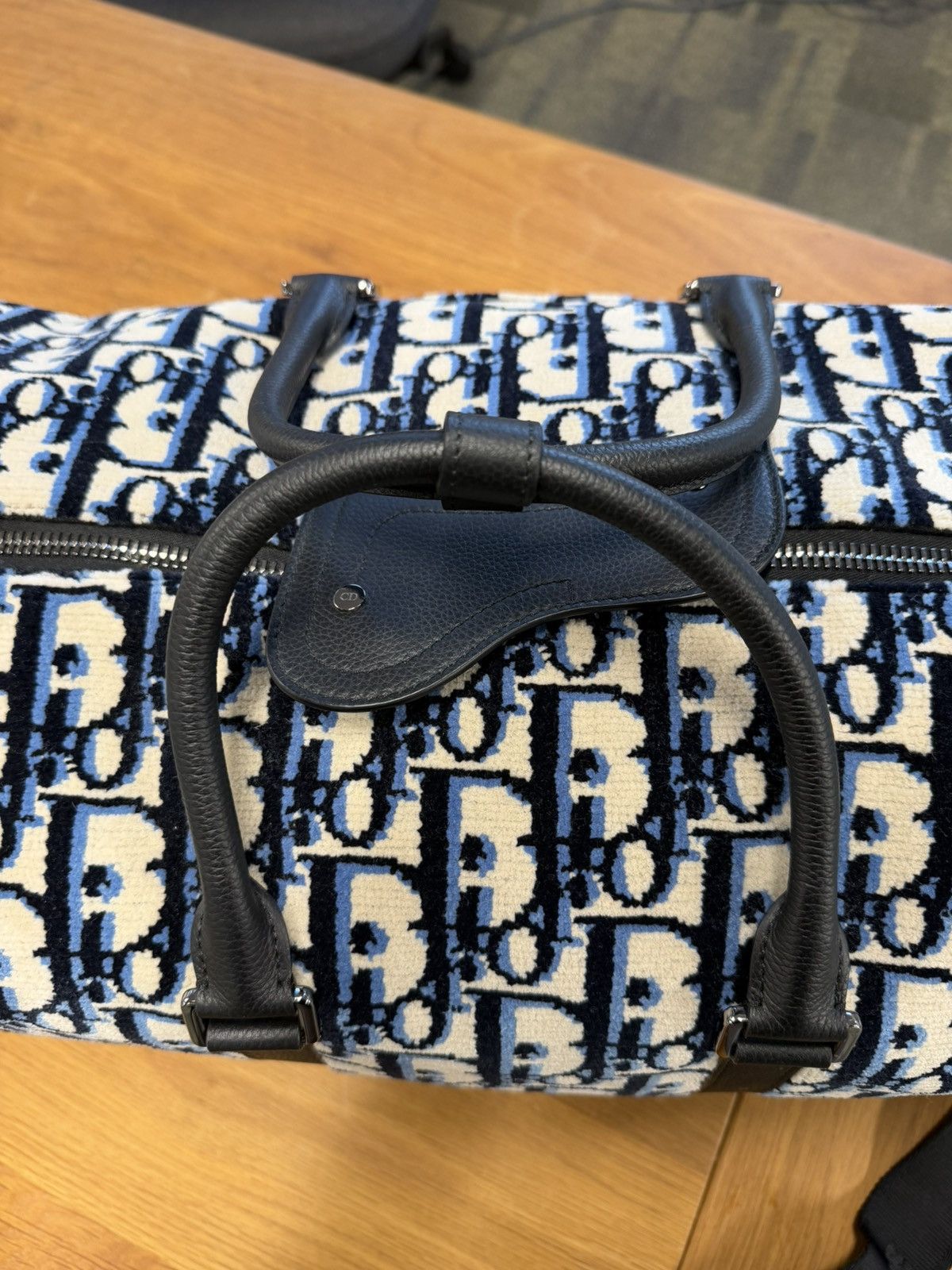Christian Dior Monsieur Christian Dior Duffle Bag Large Blue Logo Rare Size ONE SIZE - 7 Thumbnail