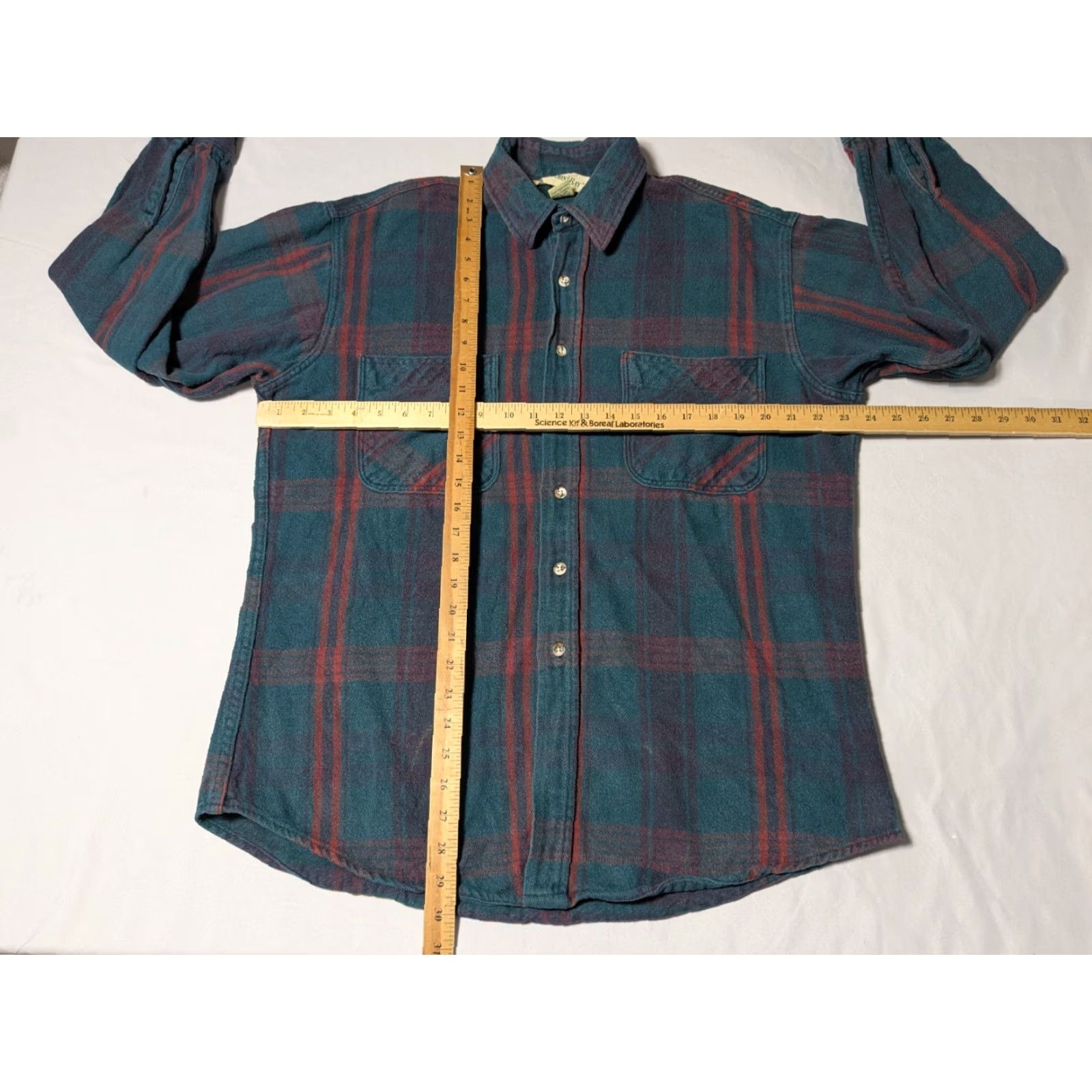 Vintage VINTAGE ST JOHN'S BAY Men LARGE-TALL Green Plaid HEAVYWEIGHT FLANNEL Shirt St John'S Bay Mens L Tall Green Plaid Heavyweight Flannel Shirt Size US L / EU 52-54 / 3 - 6 Thumbnail