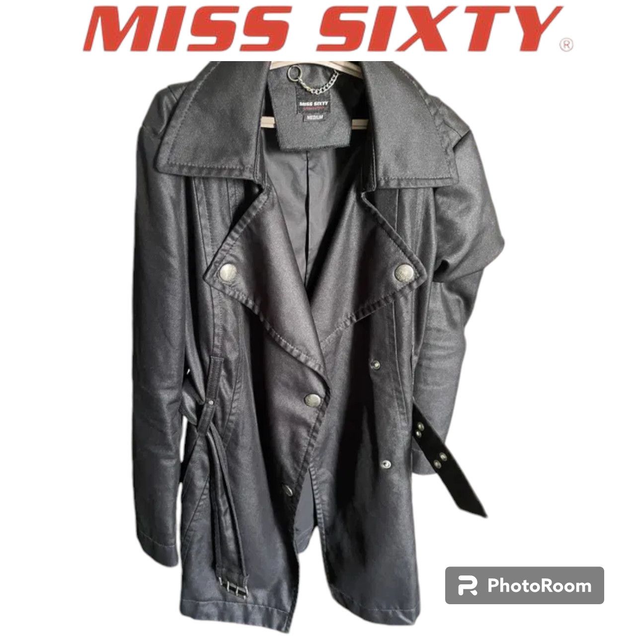 Miss Sixty denim trench coat sz M