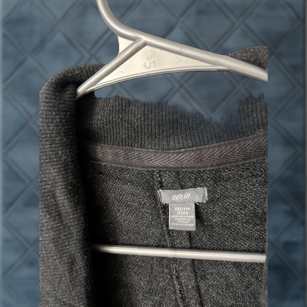 Vintage Aerie Cardigan Knit Open Front Casual Sweater Women's XXS Gray Crew Neck Long Sleeve Wool Blend Buttons Vintage No Size XXS / US 00 / IT 34 - 1 Thumbnail
