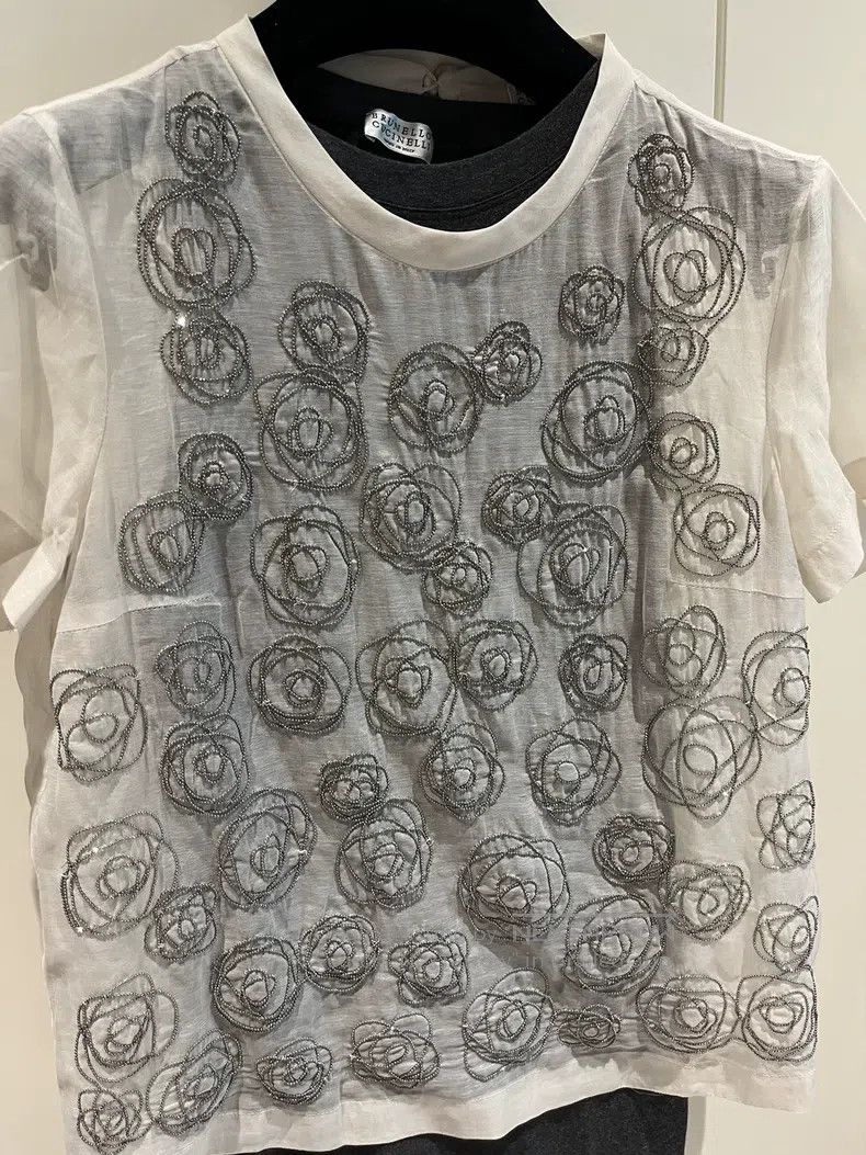 Brunello Cucinelli Brunello Cucinelli Jeweled Embroidered Top Two-Piece Set Size XS / US 0-2 / IT 36-38 - 3 Thumbnail