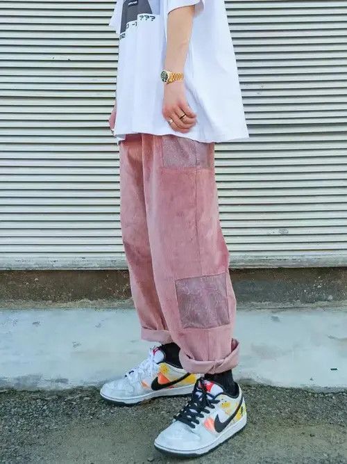 Japanese Brand 20AW Indigo Union Japan Pink Corduroy Bandana Paisley Pants Size US 32 / EU 48 - 4 Thumbnail