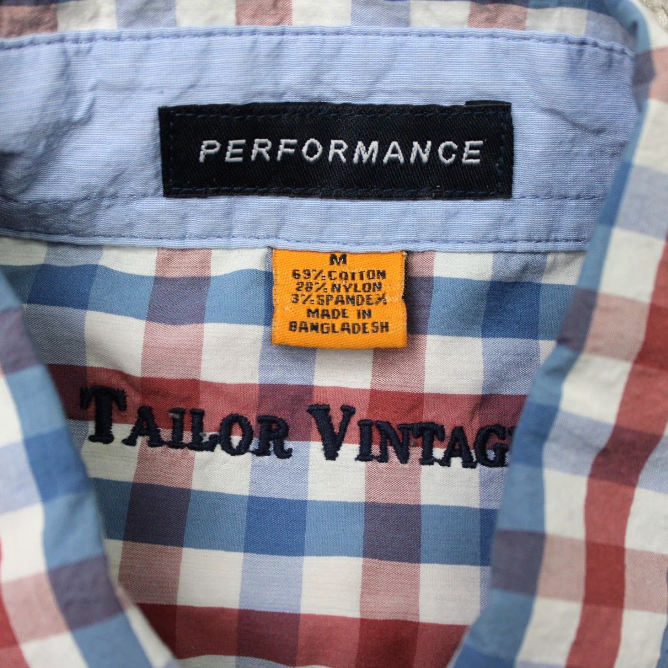 Vintage Tailor Vintage Shirt Mens Medium Red/Blue Plaid Button-Down Long Sleeve Casual Workwear Cotton Flex Size US M / EU 48-50 / 2 - 7 Thumbnail